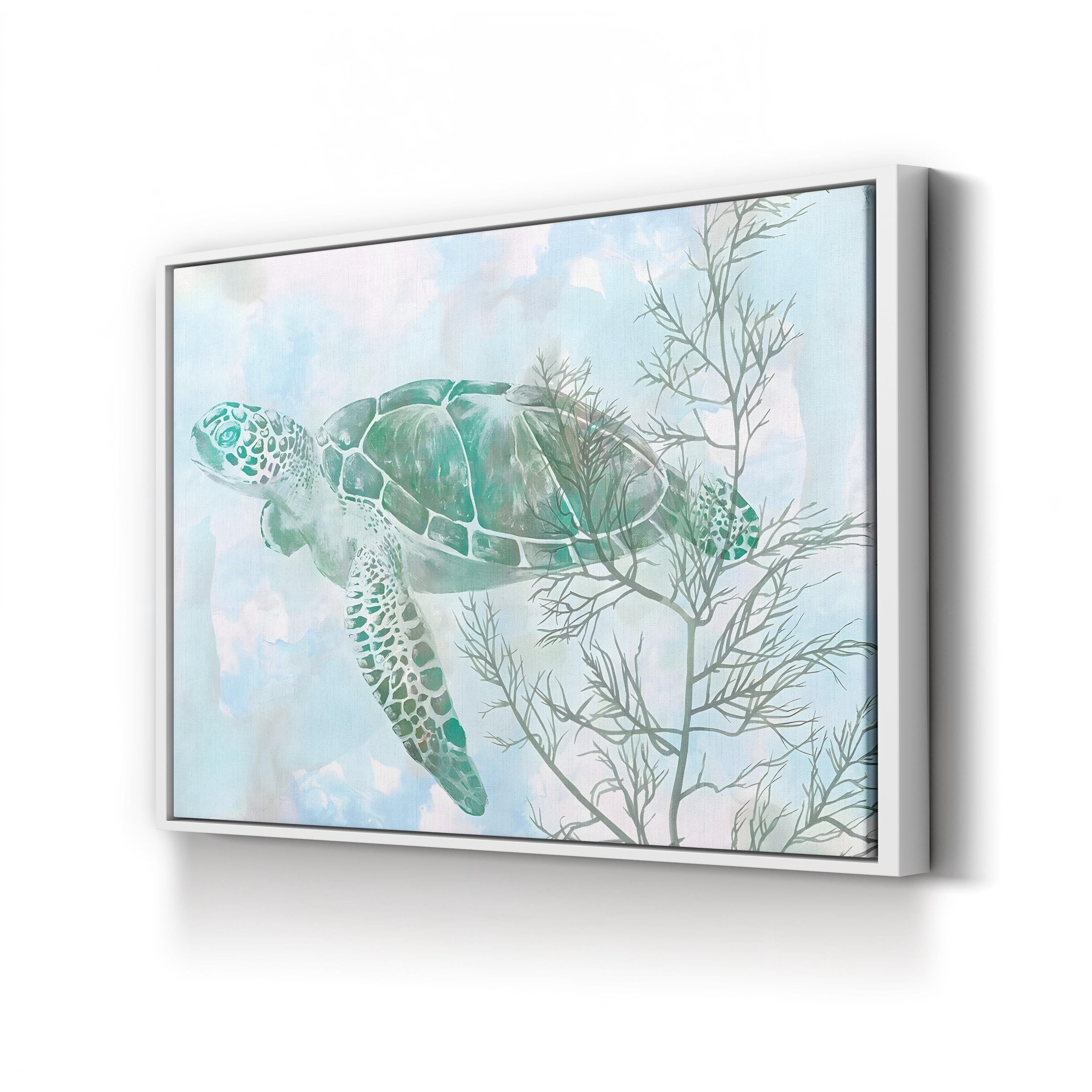 Watercolor Sea Turtle – Period Illustration Wall Art | Coastal Ocean Canvas Print