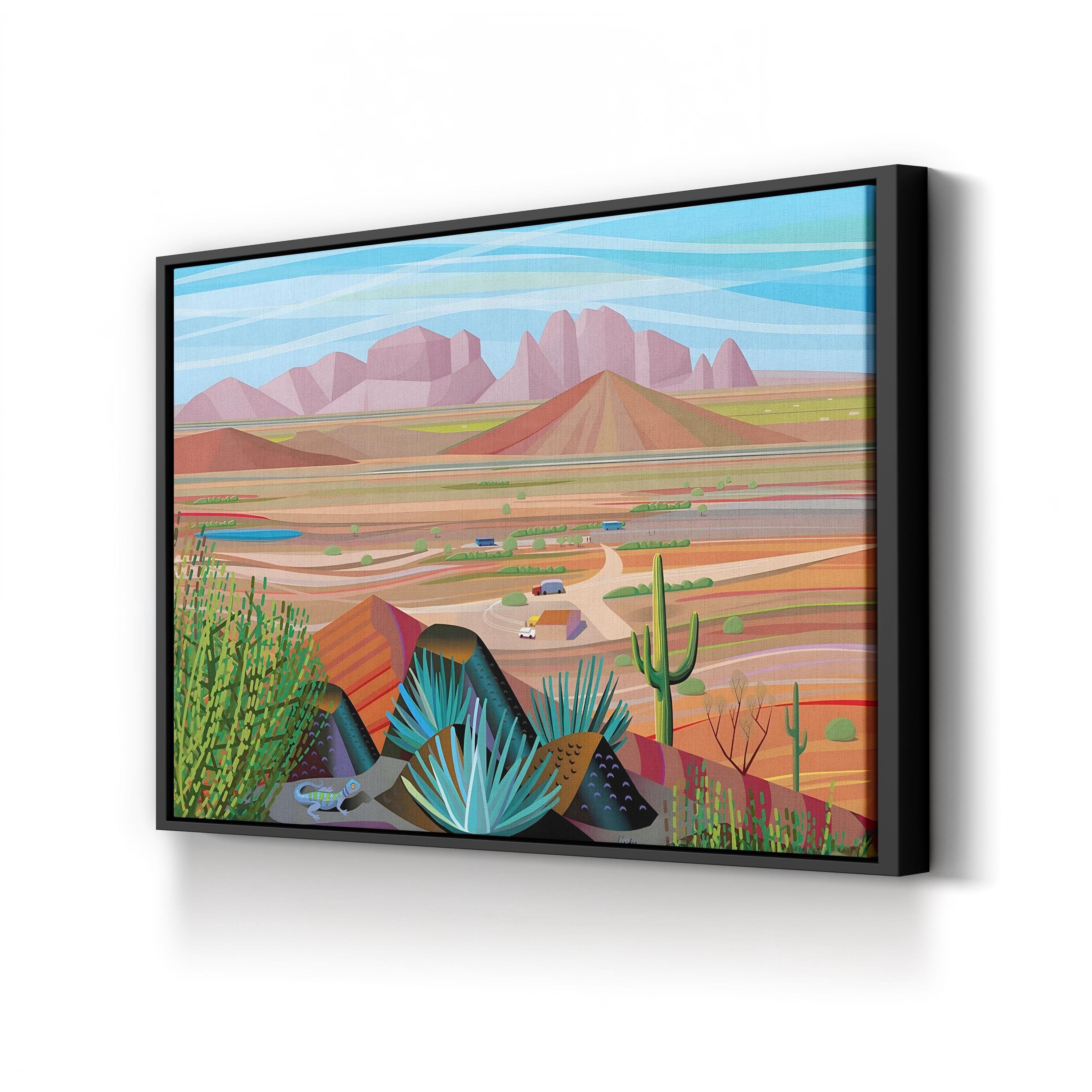 West of Phoenix Canvas Art Print: Southwestern Desert Landscape Wall Art