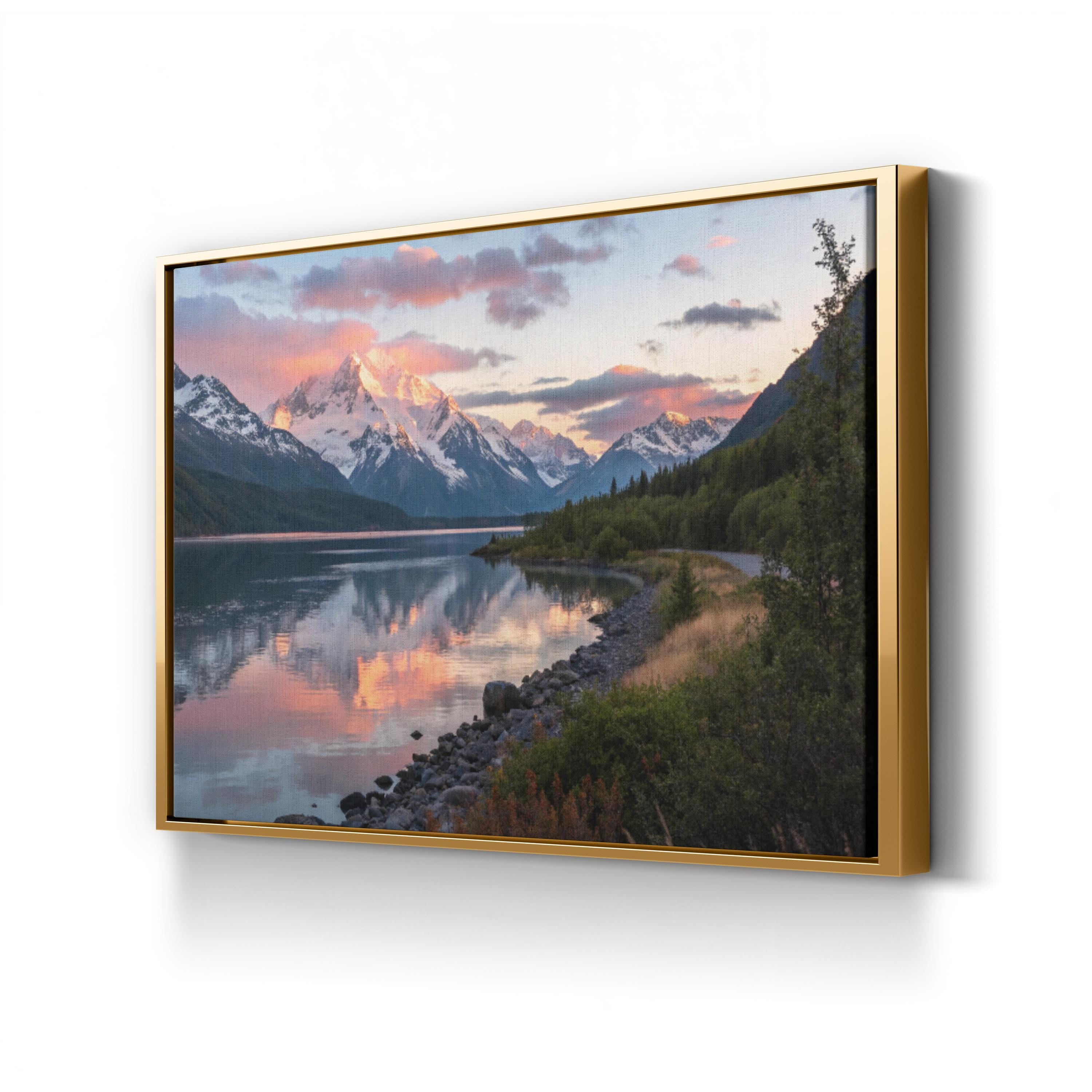 Glacier National Park, Montana Sunset — Majestic Mountain Lake Canvas Wall Art