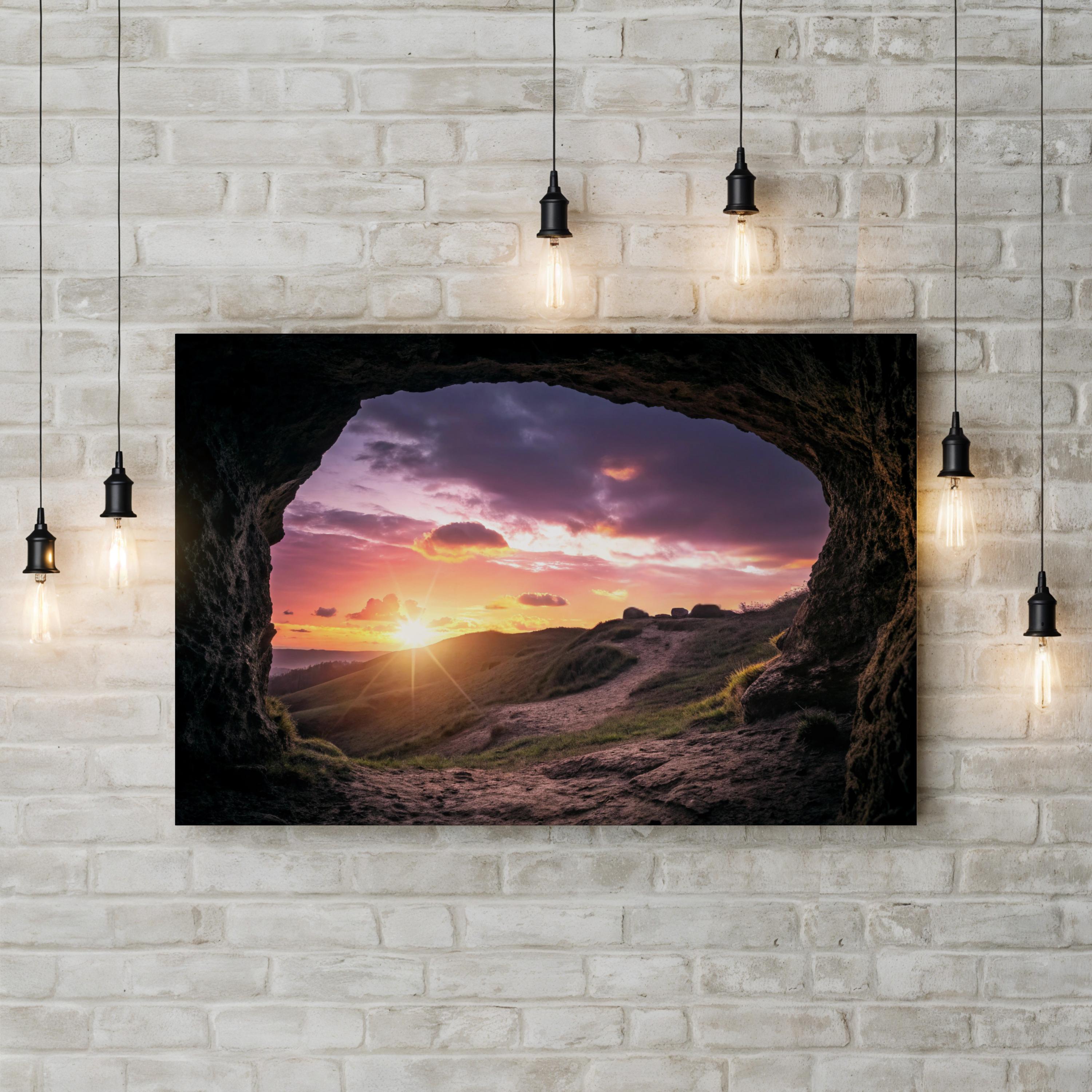 Golgotha Sunset – Period Illustration Wall Art | Christian Landscape Canvas Print