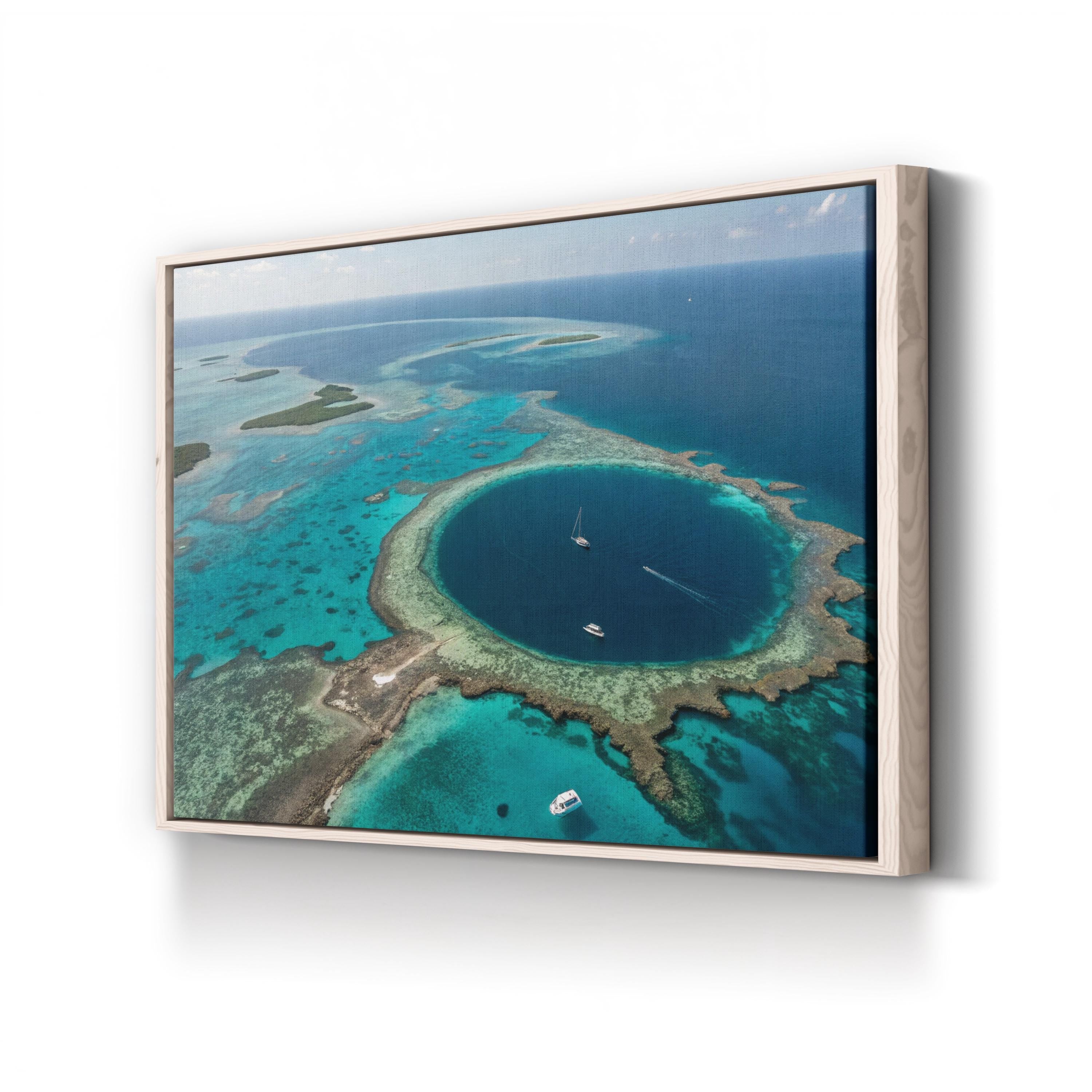 Great Blue Hole Canvas Wall Art – Aerial View of Belize