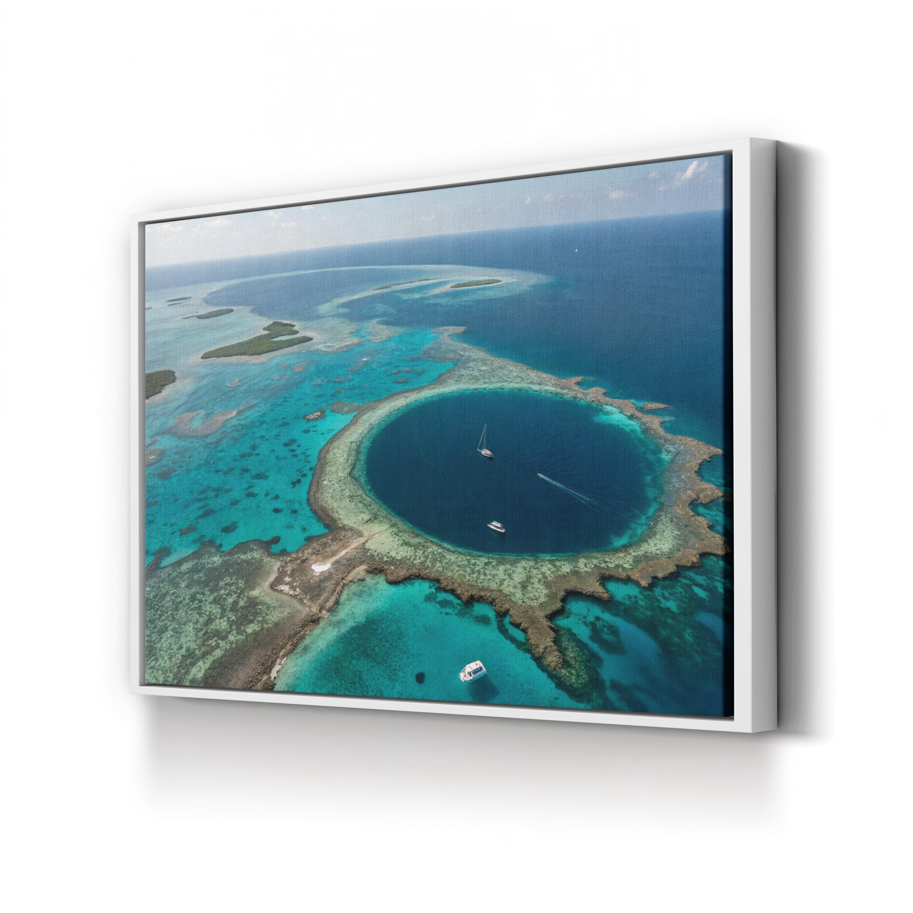 Great Blue Hole Canvas Wall Art – Aerial View of Belize