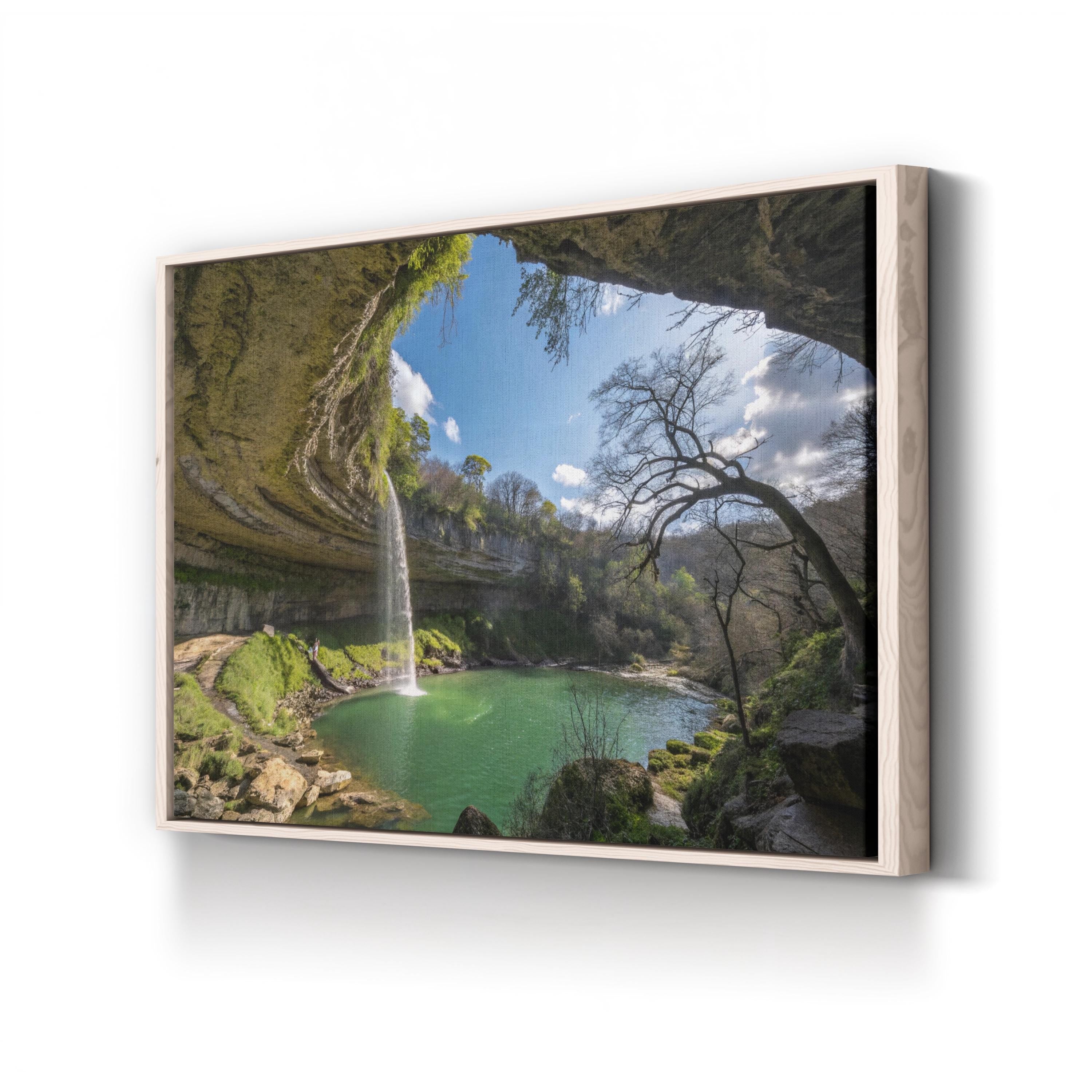 Hamilton Pool Waterfall – Vintage Photography Wall Art | Texas Nature Canvas Print