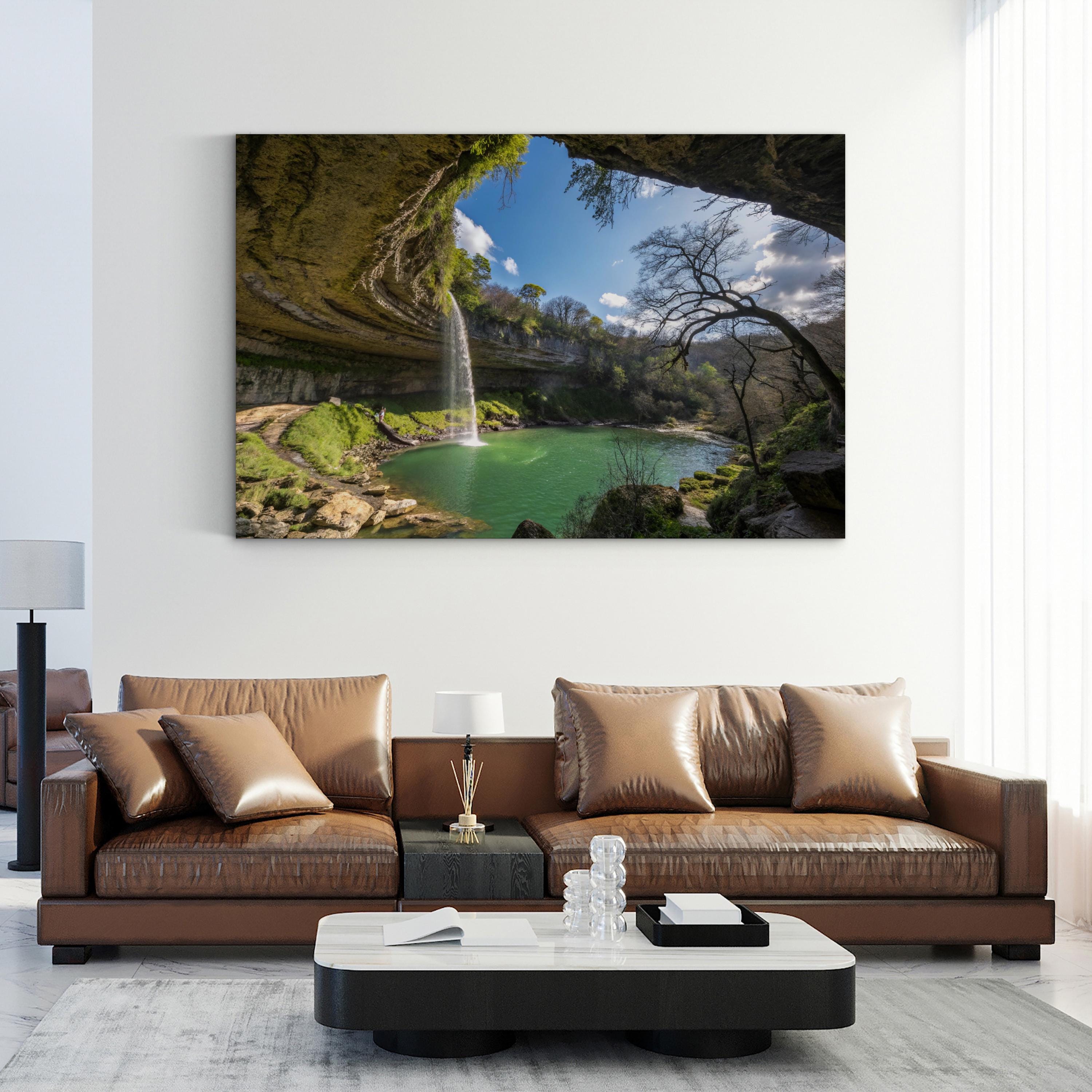 Hamilton Pool Waterfall – Vintage Photography Wall Art | Texas Nature Canvas Print