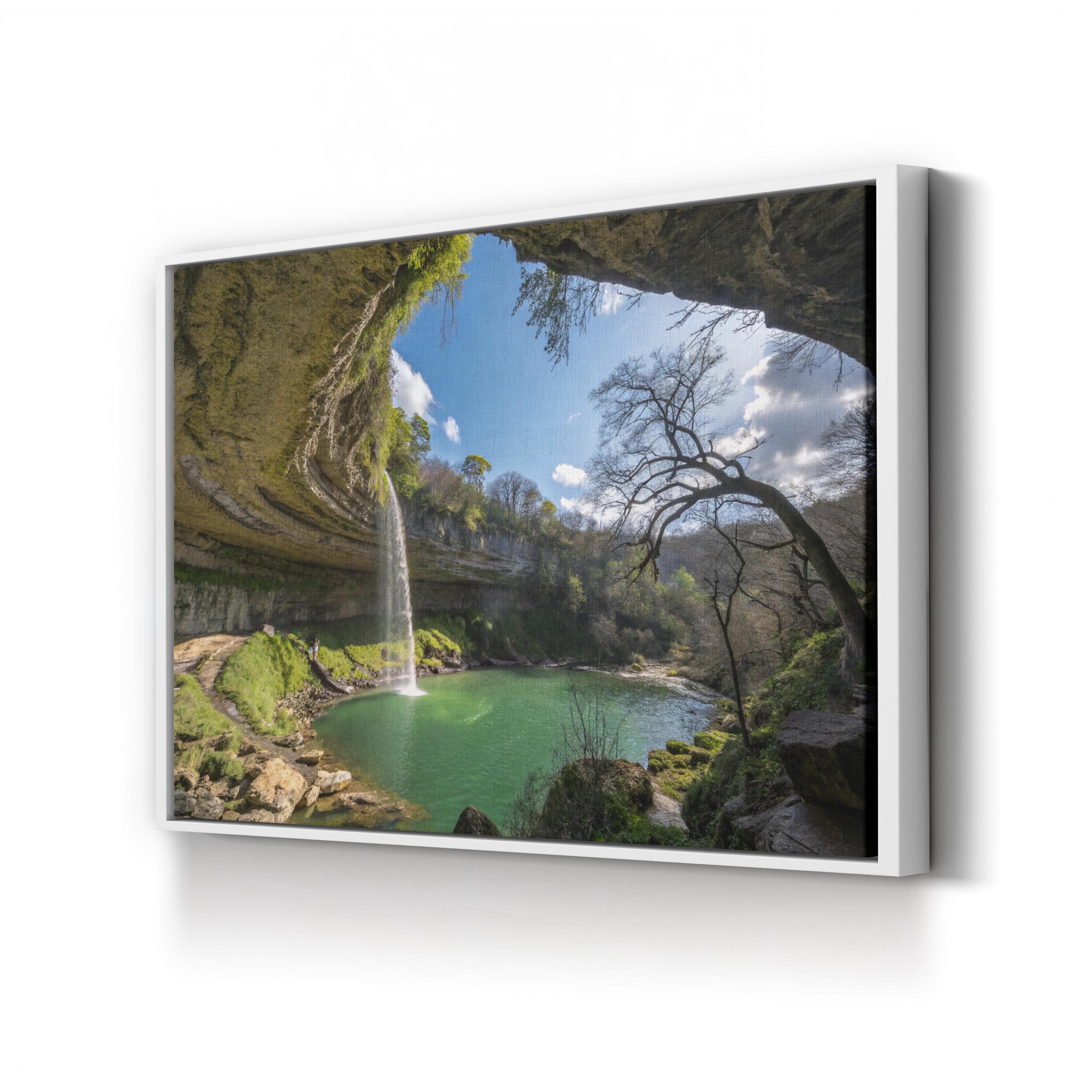 Hamilton Pool Waterfall – Vintage Photography Wall Art | Texas Nature Canvas Print