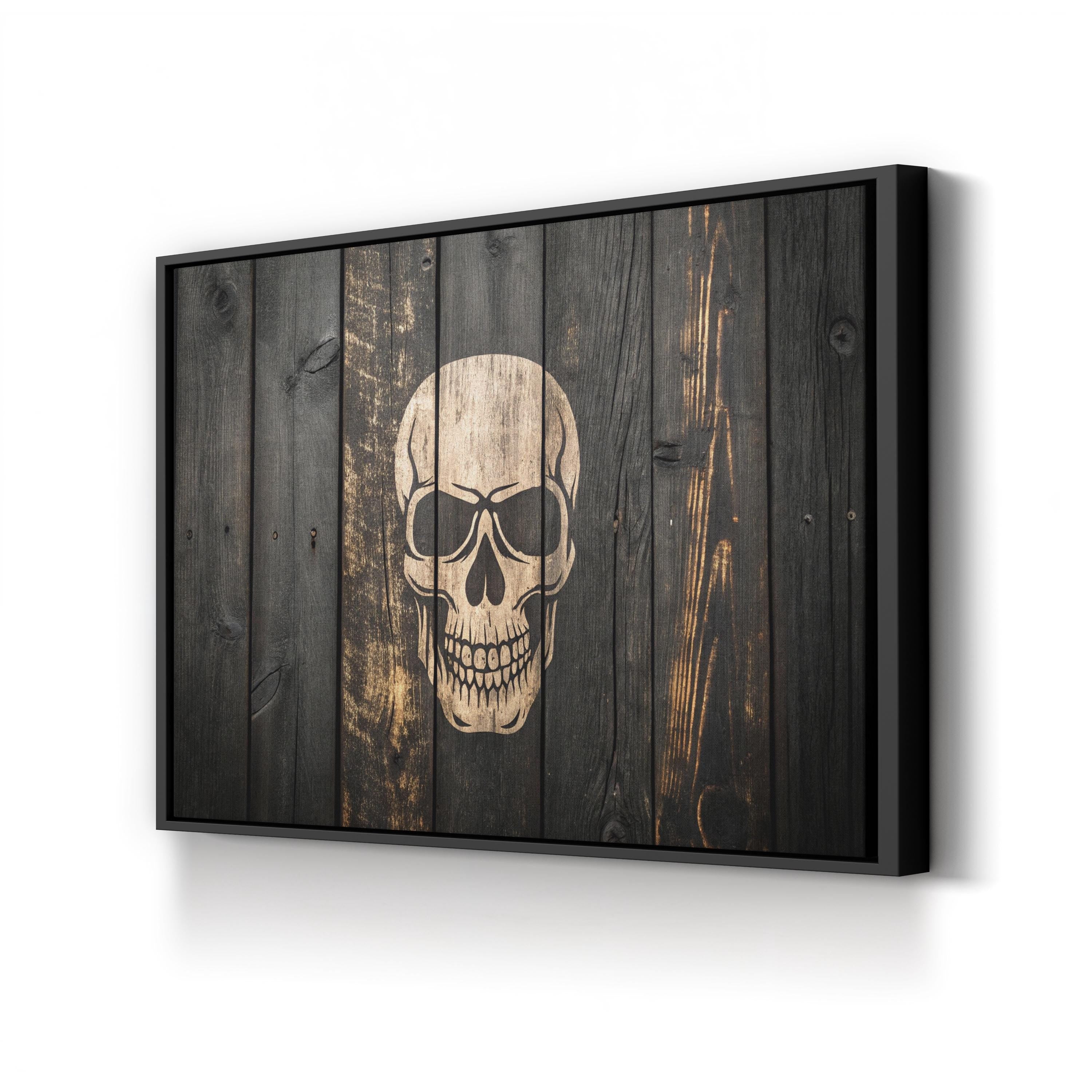 Distressed Skull Gothic – Period Illustration Wall Art | Dark Memento Mori Canvas Print