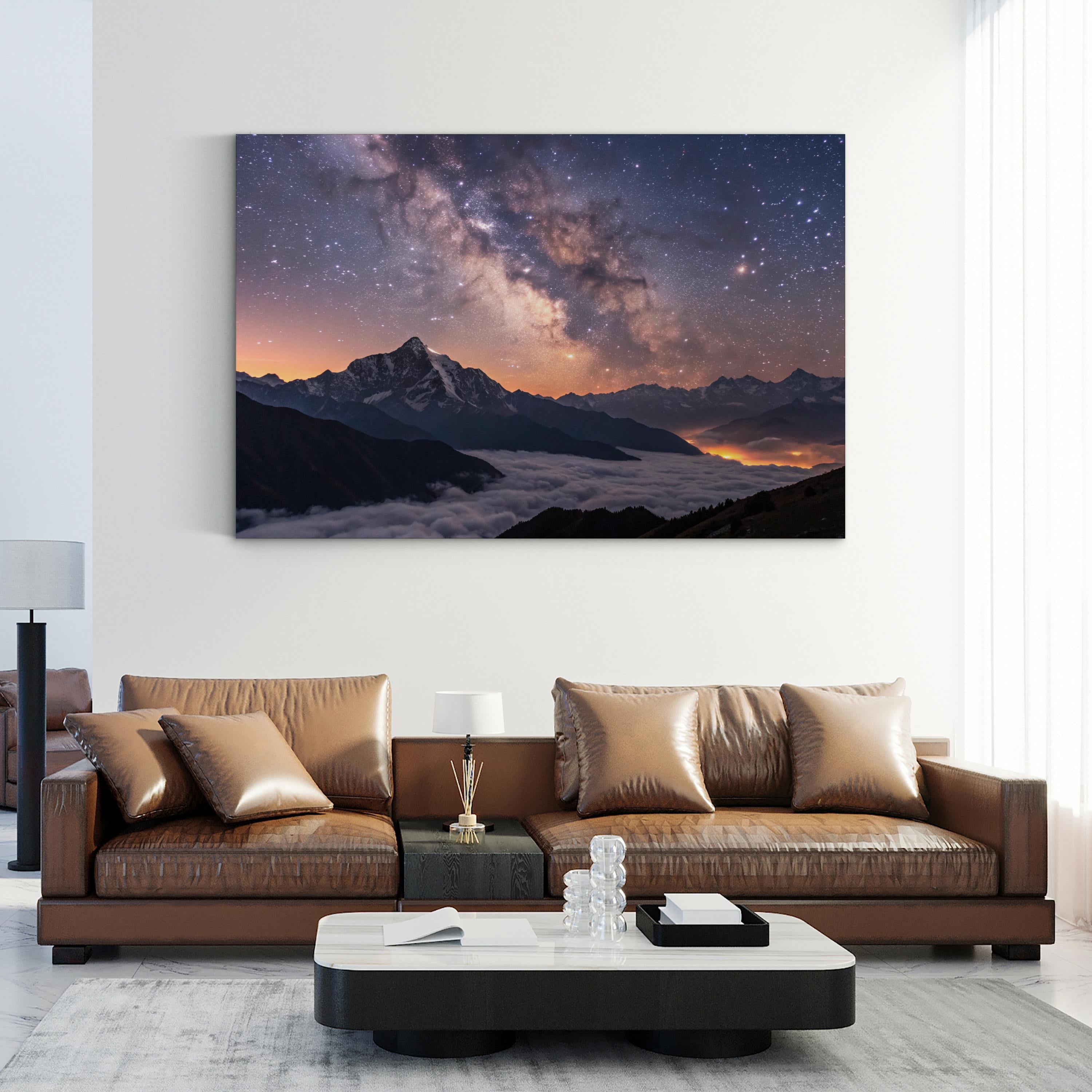 Himalayan Starry Night – Vintage Photography Wall Art | Mountain Landscape Canvas Print