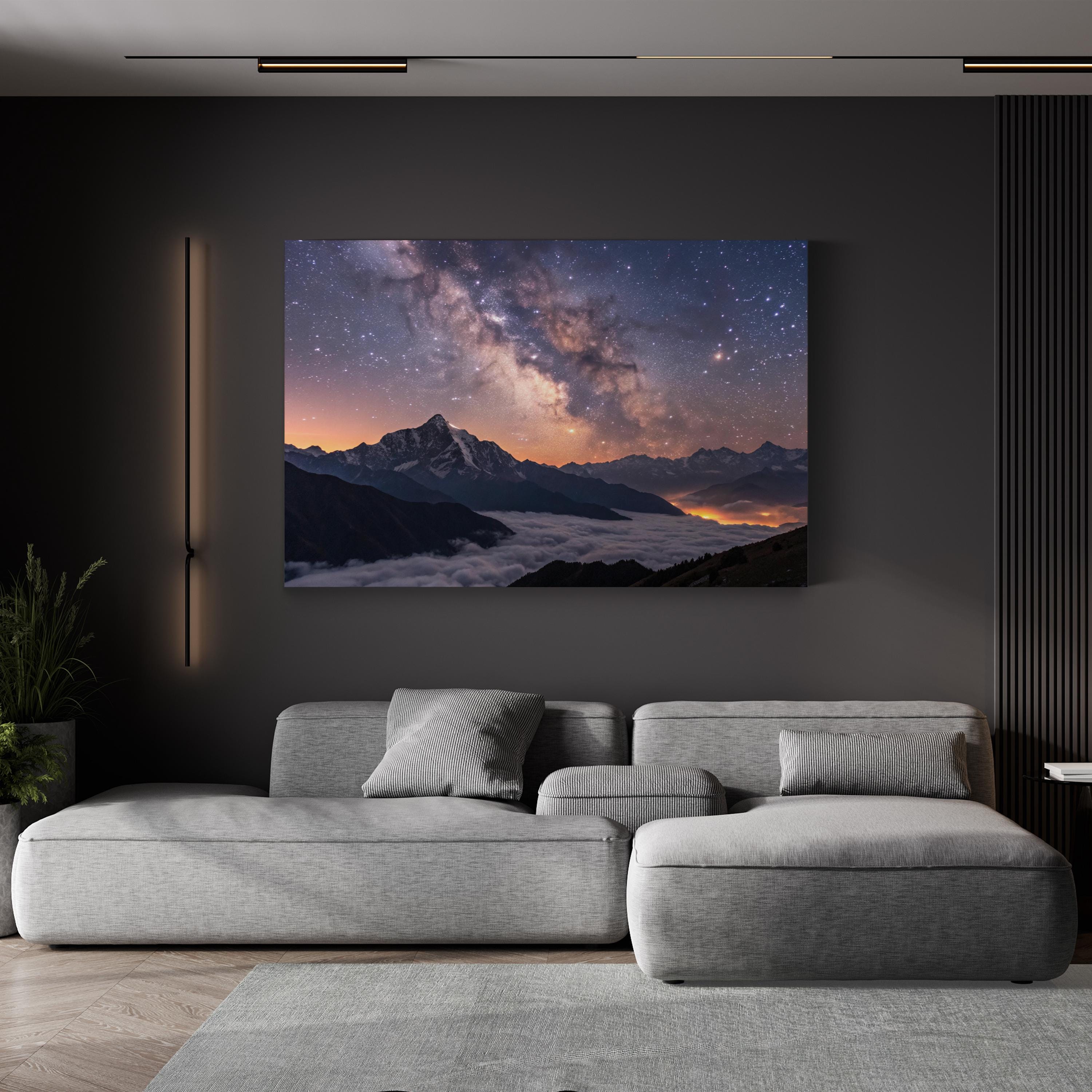 Himalayan Starry Night – Vintage Photography Wall Art | Mountain Landscape Canvas Print