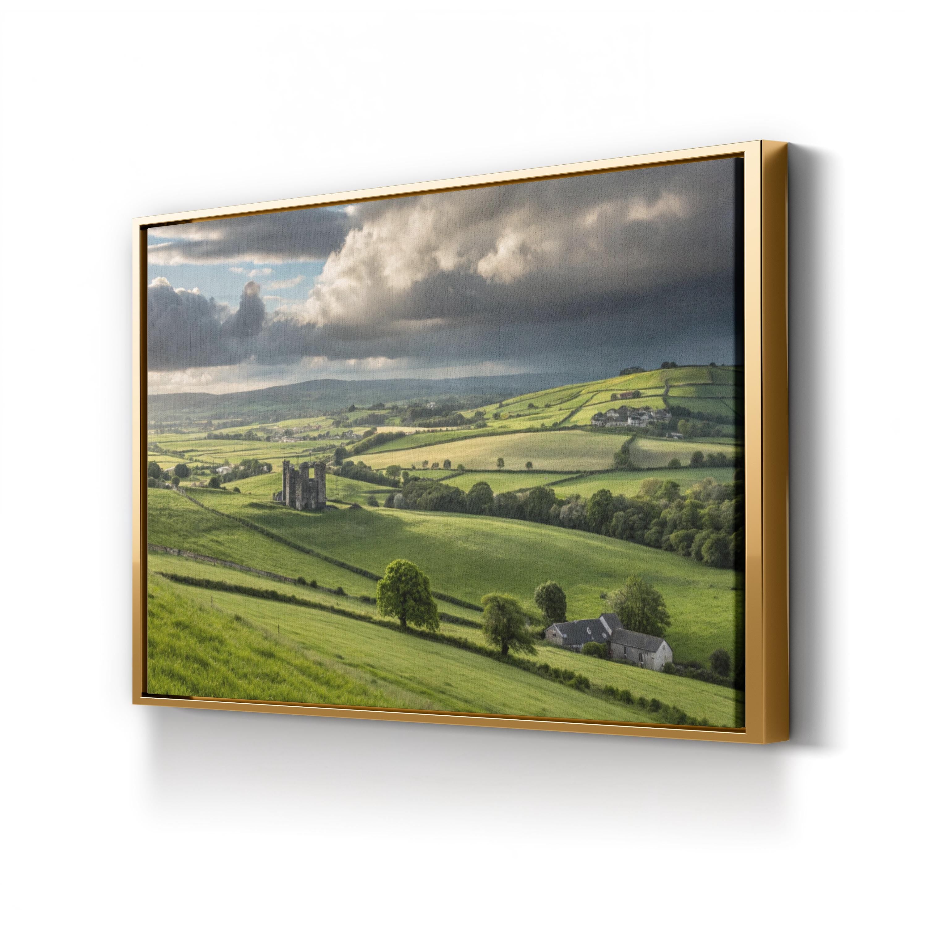 Irish Countryside Green Hills – Vintage Photography Wall Art | Landscape Canvas Print