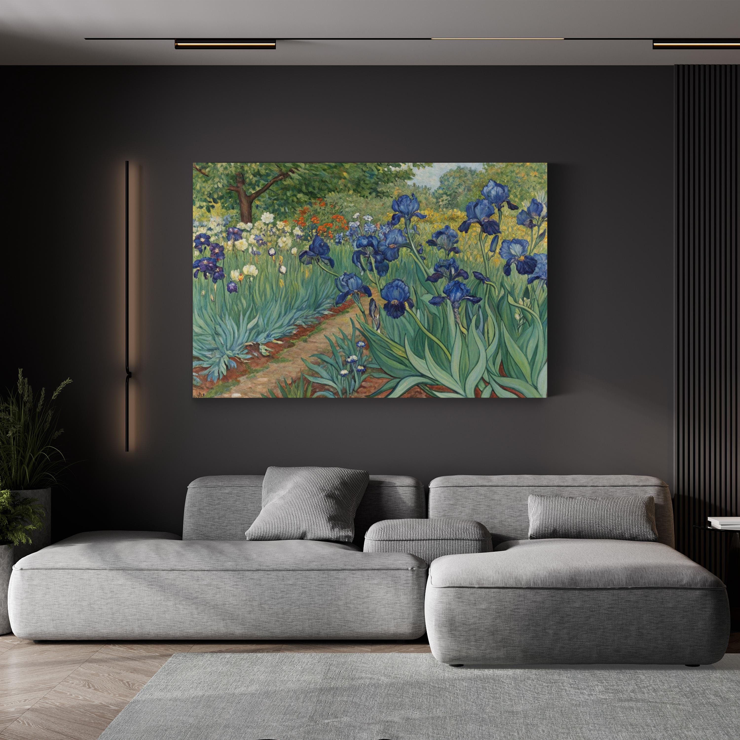 Iris Flower – Period Illustration Wall Art | Botanical Garden Canvas Print