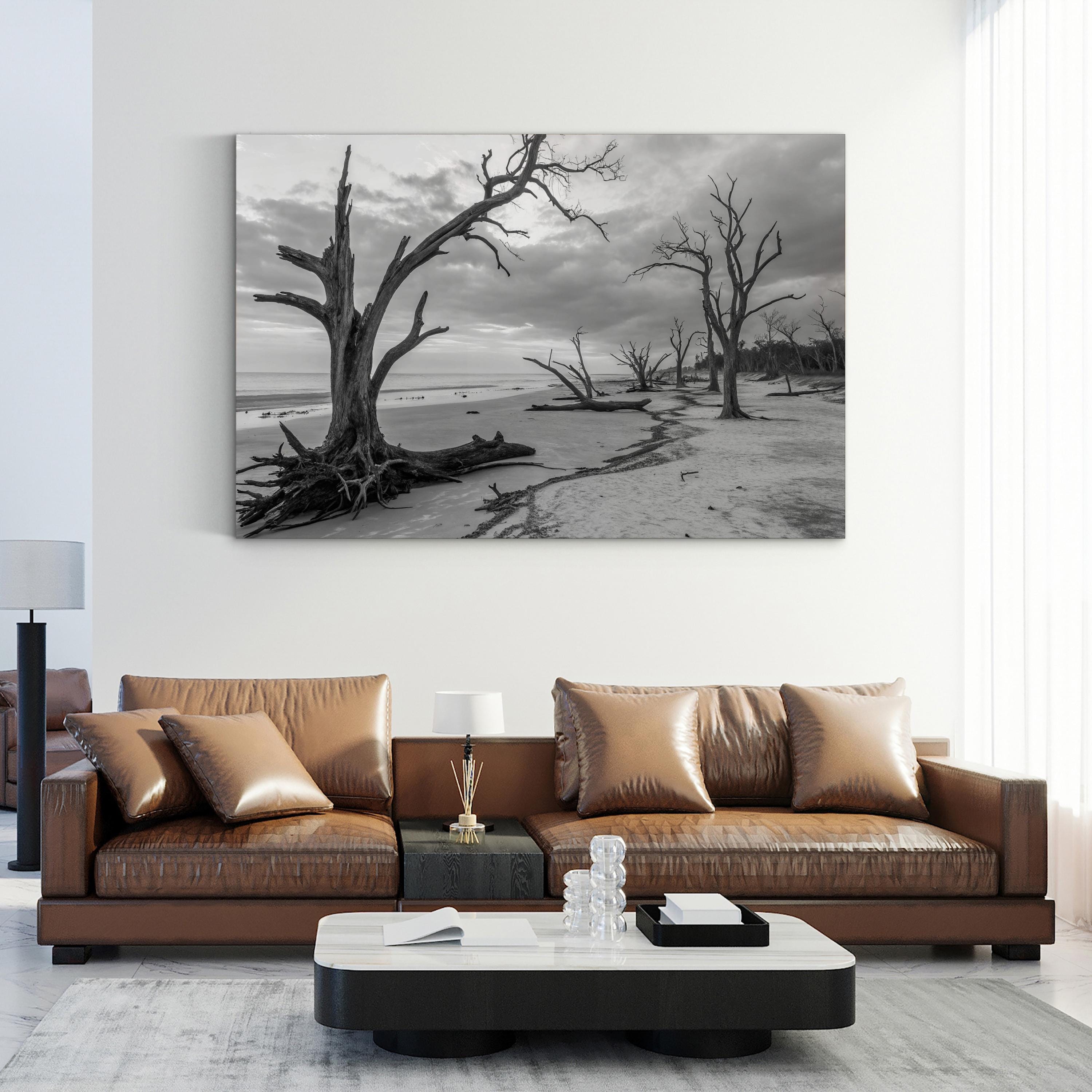 Jekyll Island Beach – Vintage Photography Wall Art | Black & White Coastal Canvas Print