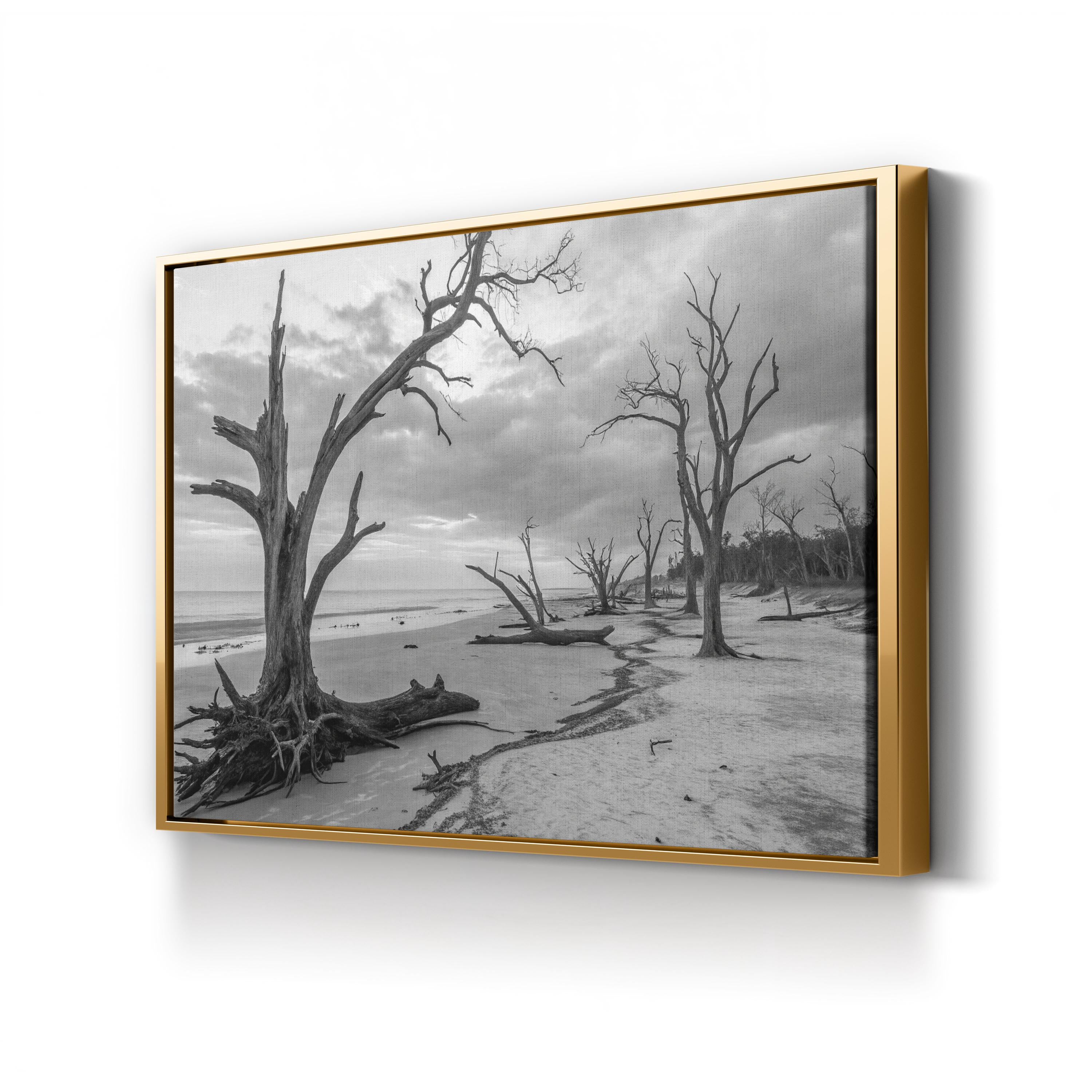 Jekyll Island Beach – Vintage Photography Wall Art | Black & White Coastal Canvas Print