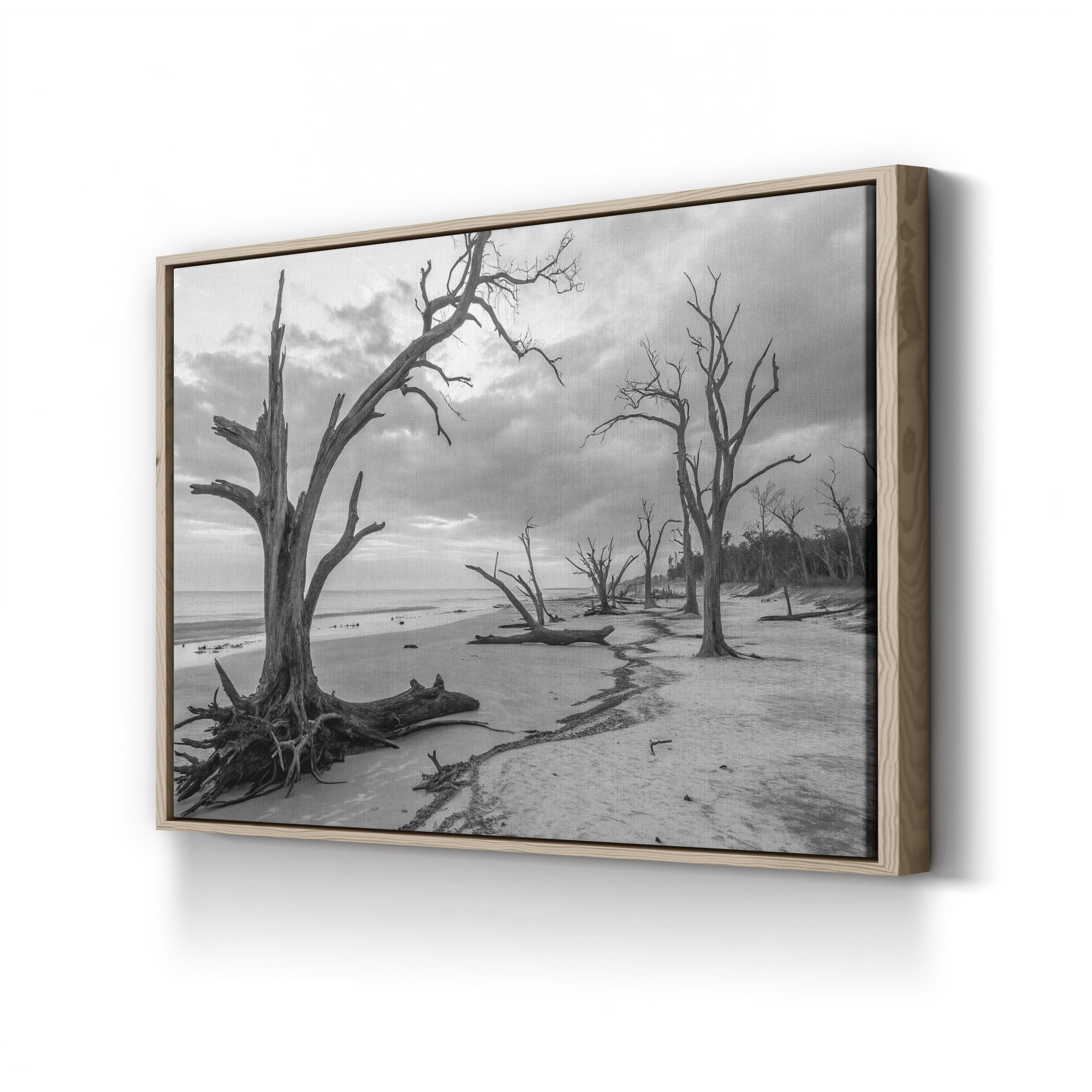 Jekyll Island Beach – Vintage Photography Wall Art | Black & White Coastal Canvas Print