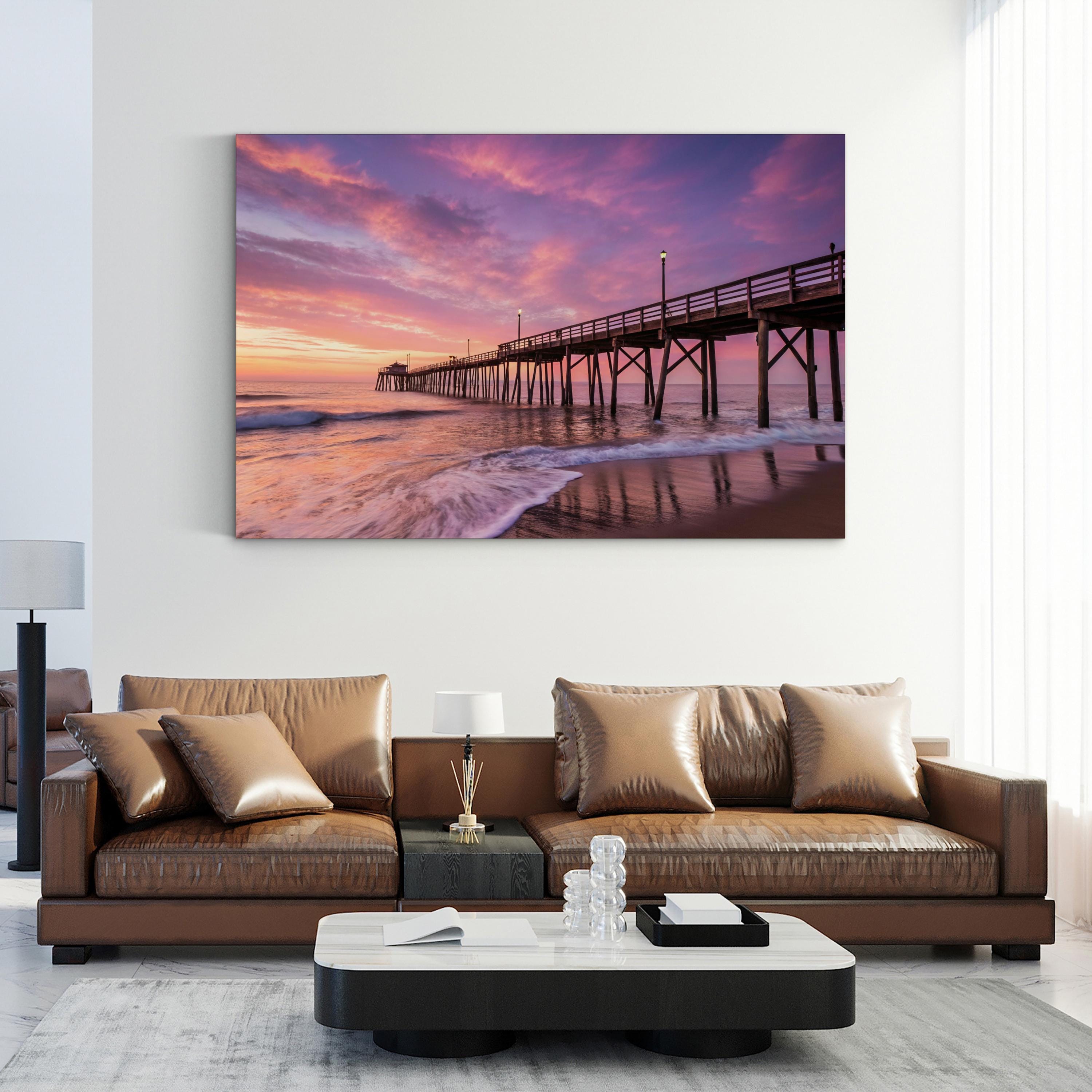 Jersey Shore Sunset Canvas Print – Coastal Pier Seascape