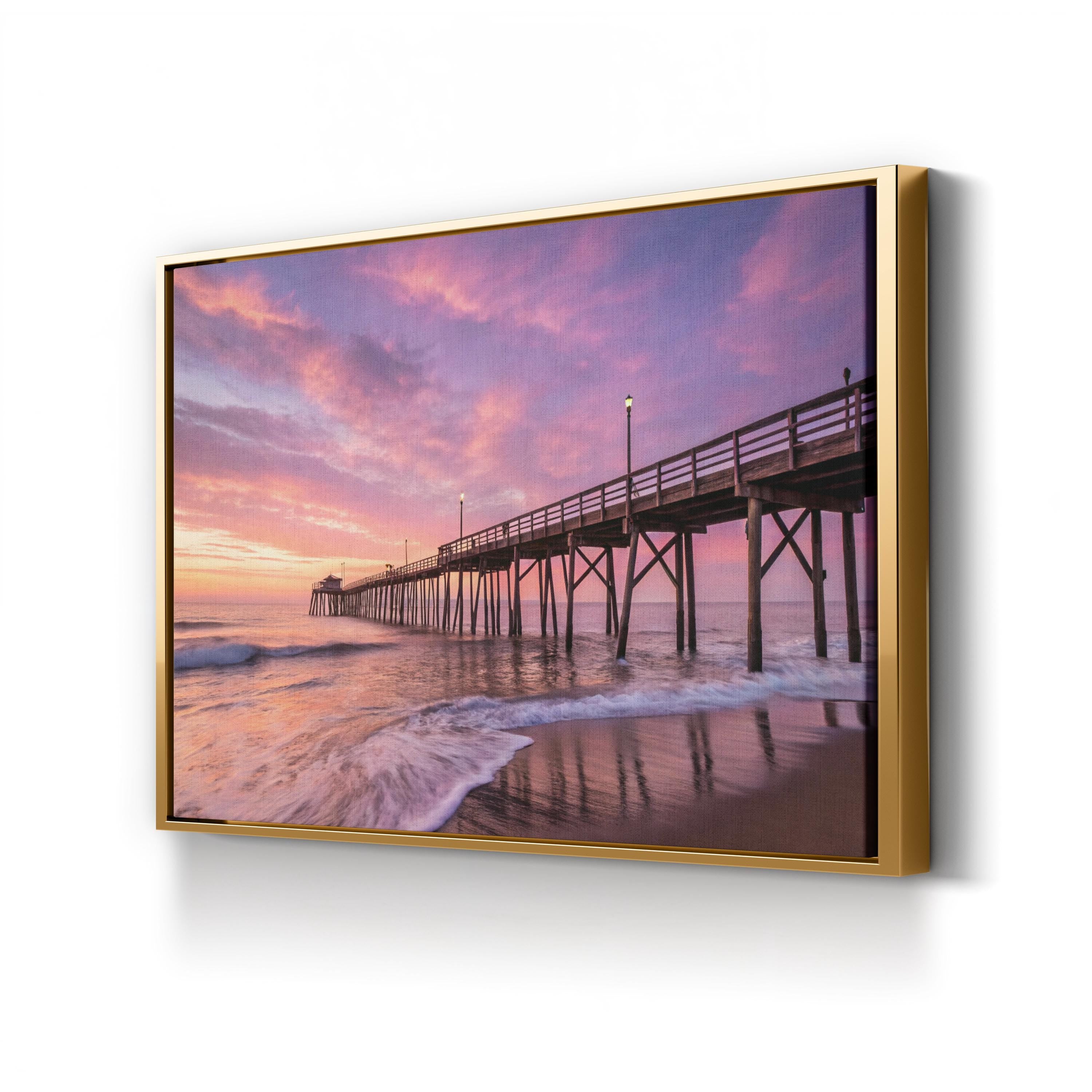Jersey Shore Sunset Canvas Print – Coastal Pier Seascape
