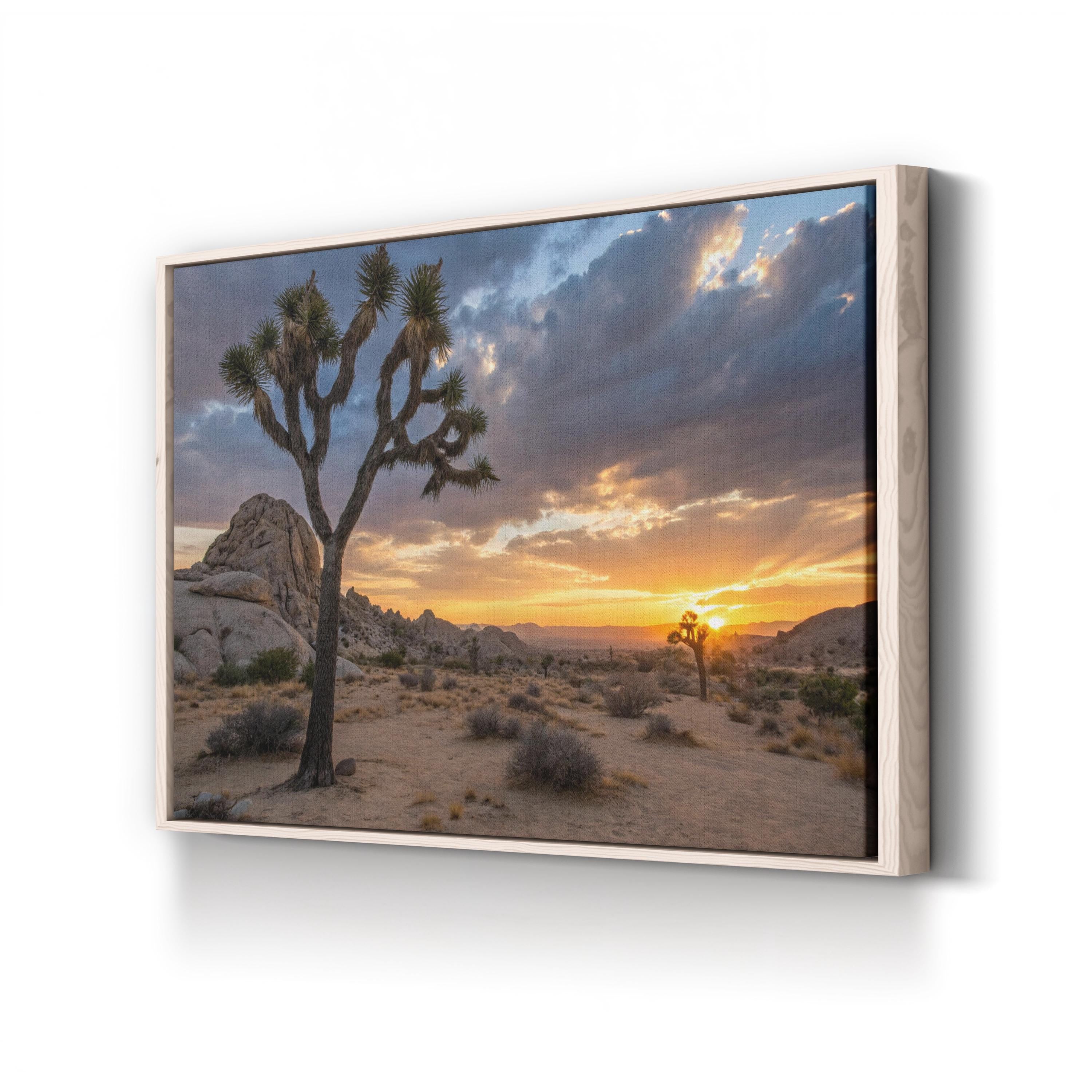 Joshua Tree Desert Sunset – Vintage Photography Wall Art | Southwest Canvas Print