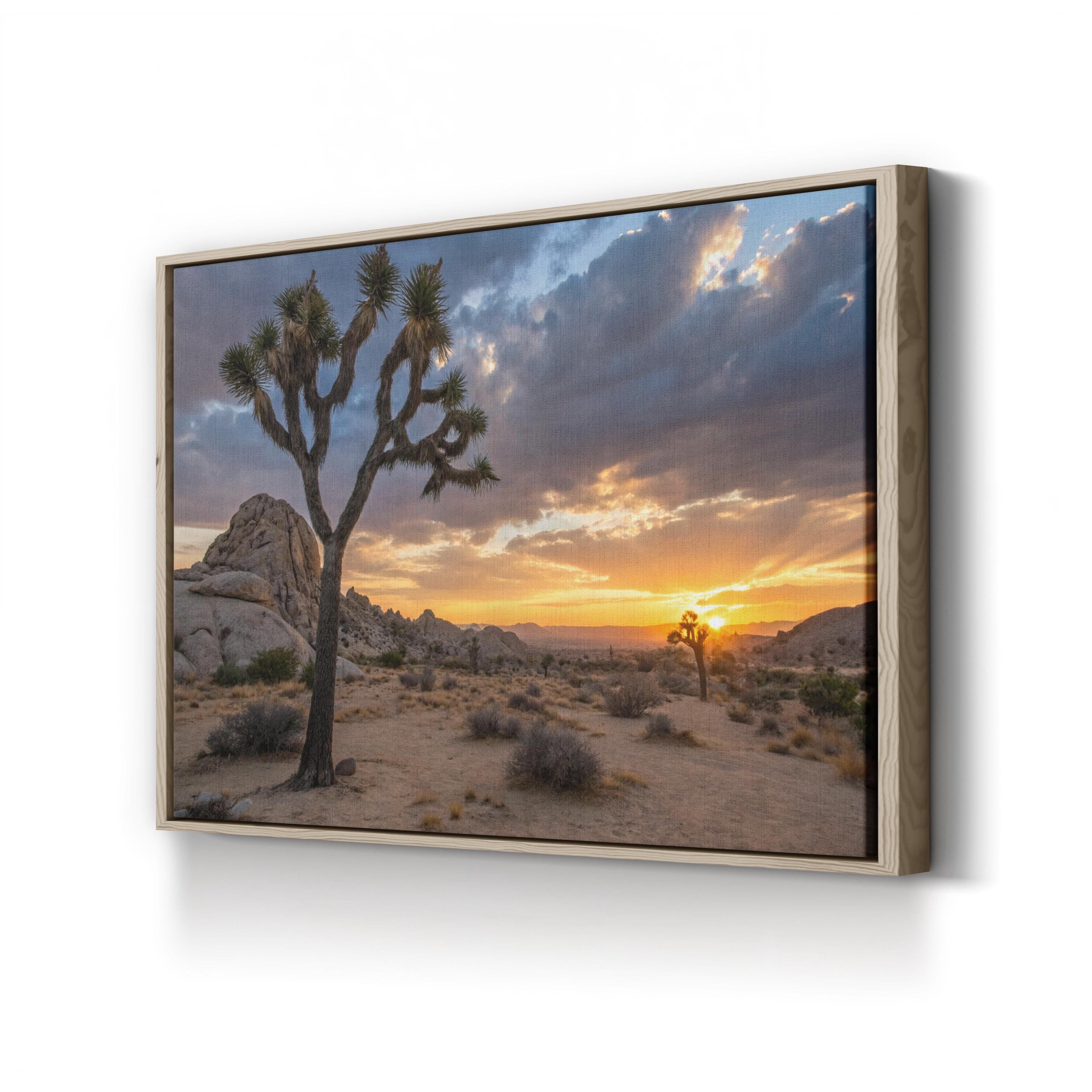Joshua Tree Desert Sunset – Vintage Photography Wall Art | Southwest Canvas Print