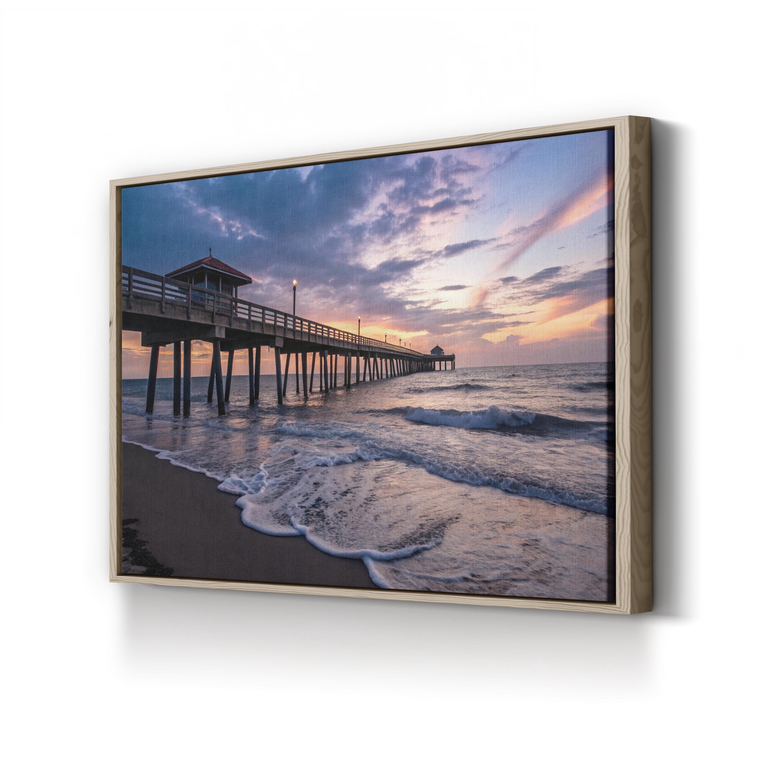 Juno Beach Pier Sunset Canvas Art – Coastal Landscape Print