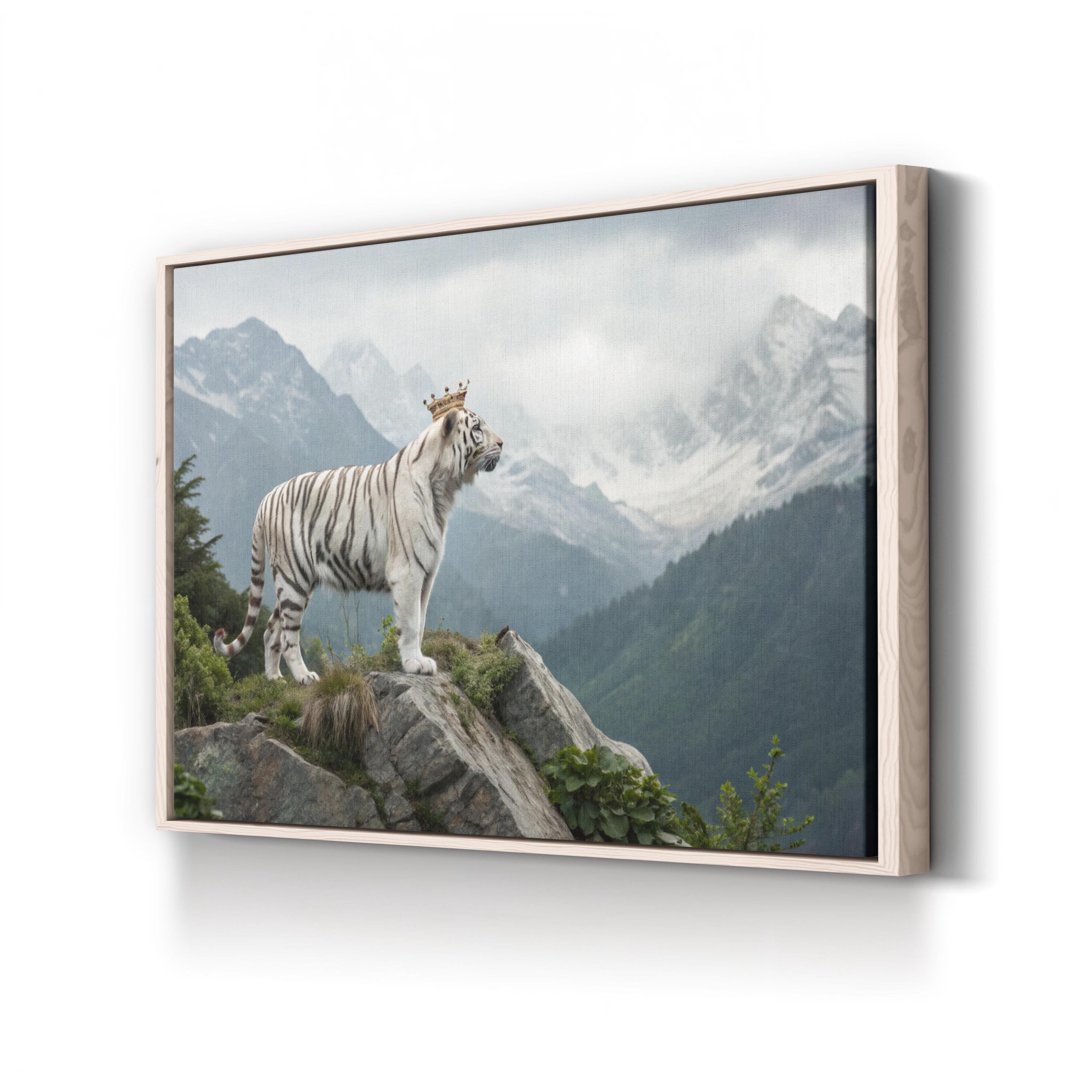 White Tiger – Vintage Photography Wall Art | Wildlife Portrait Canvas Print