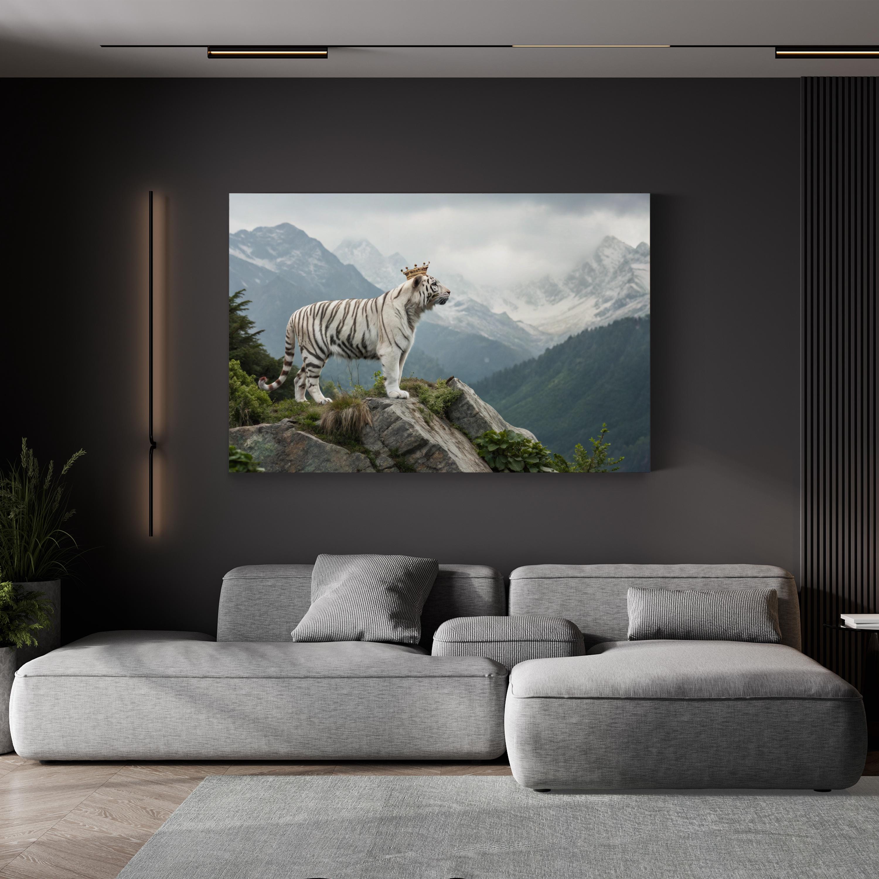 White Tiger – Vintage Photography Wall Art | Wildlife Portrait Canvas Print