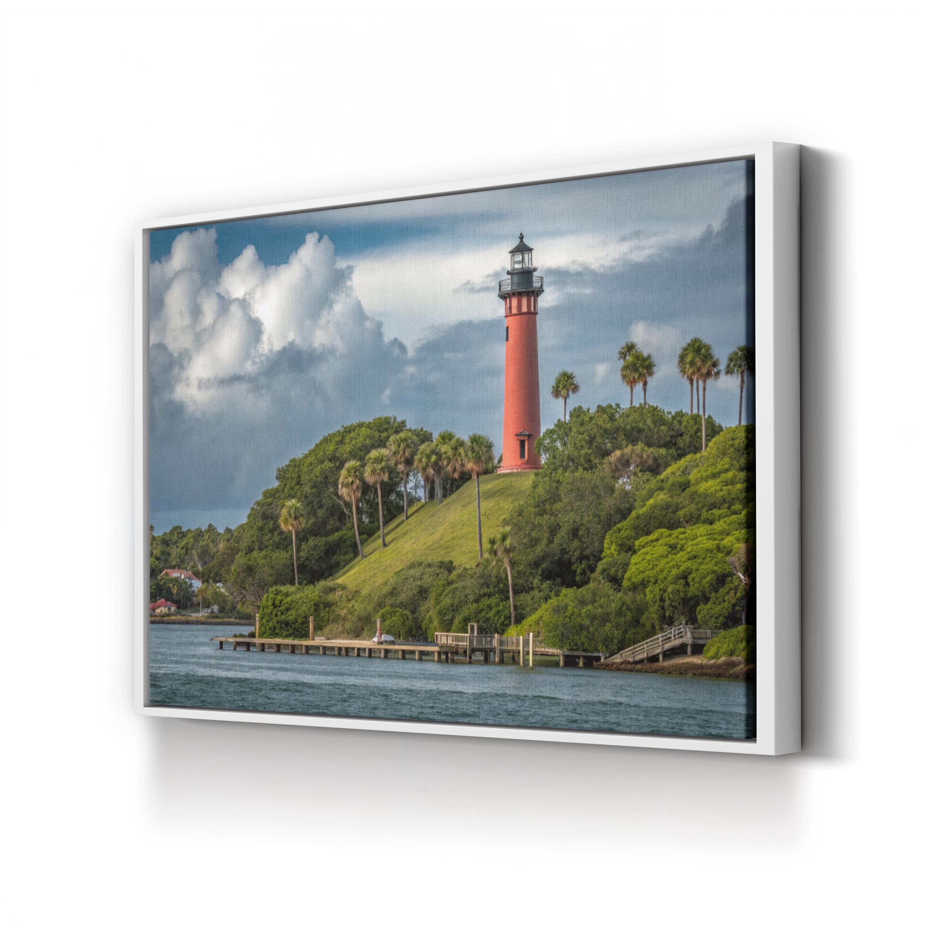 Jupiter Inlet Lighthouse Wall Art — Florida Coastal Landscape Canvas Print