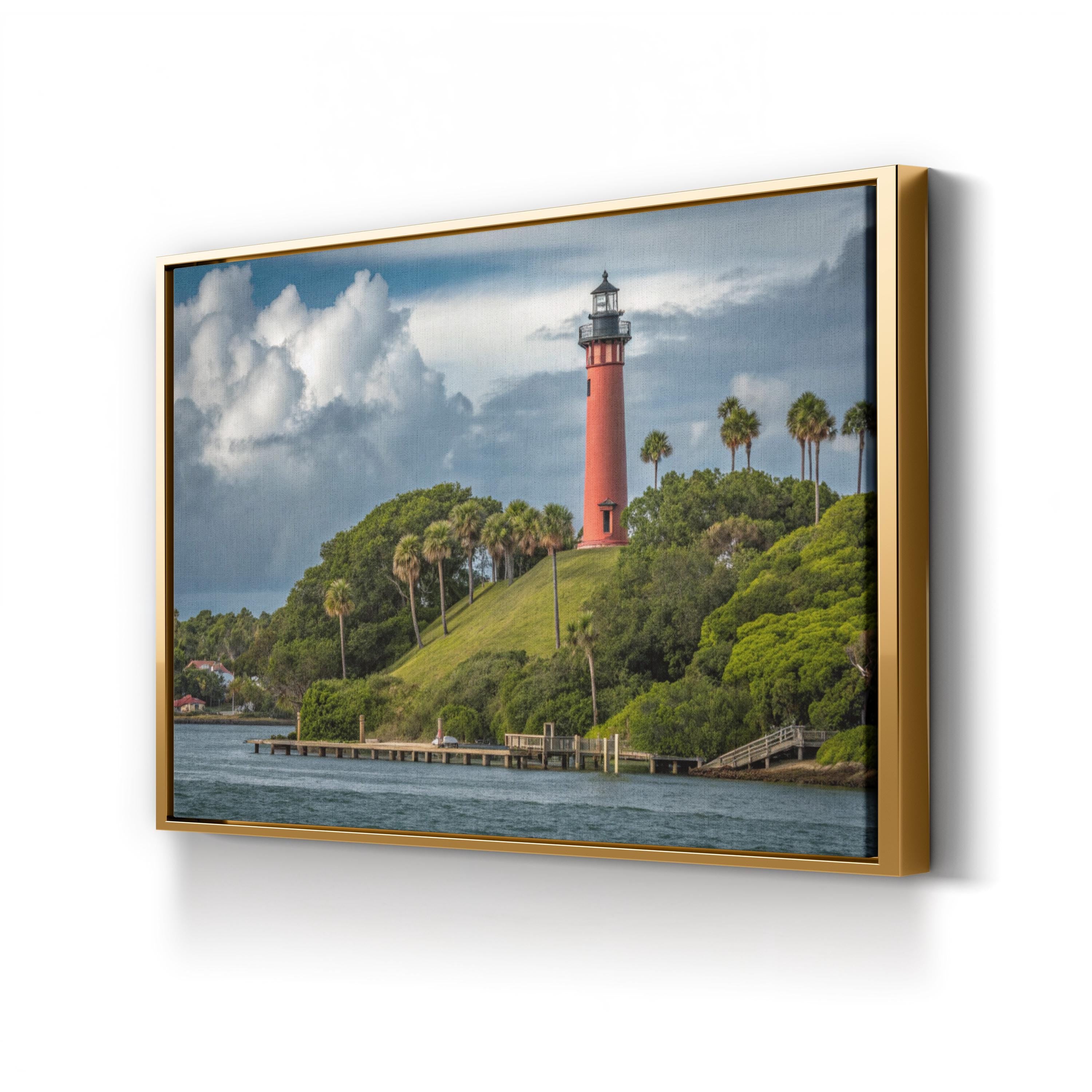 Jupiter Inlet Lighthouse Wall Art — Florida Coastal Landscape Canvas Print