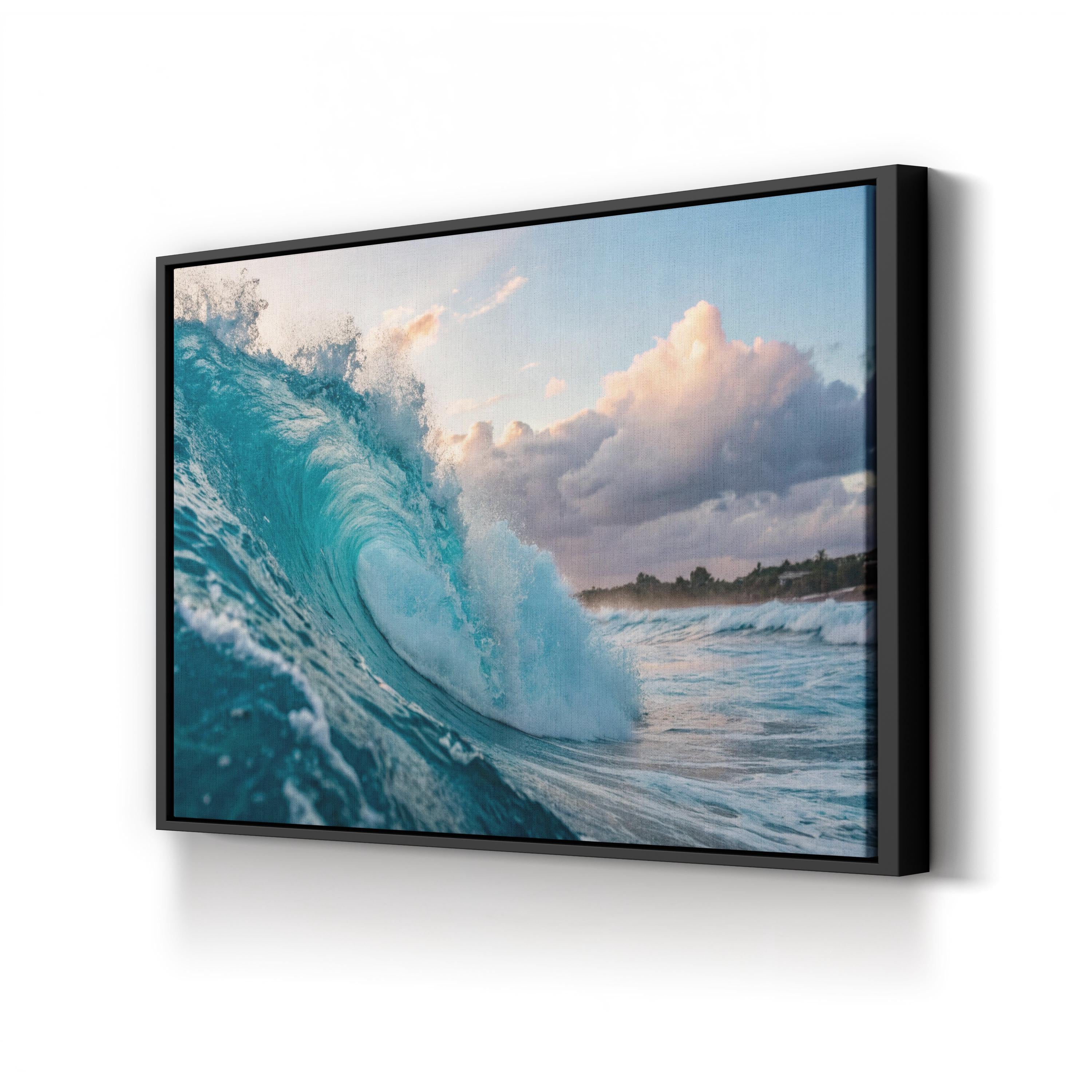 Cresting Ocean Wave Canvas Art: Coastal Seascape Beach Wall Decor