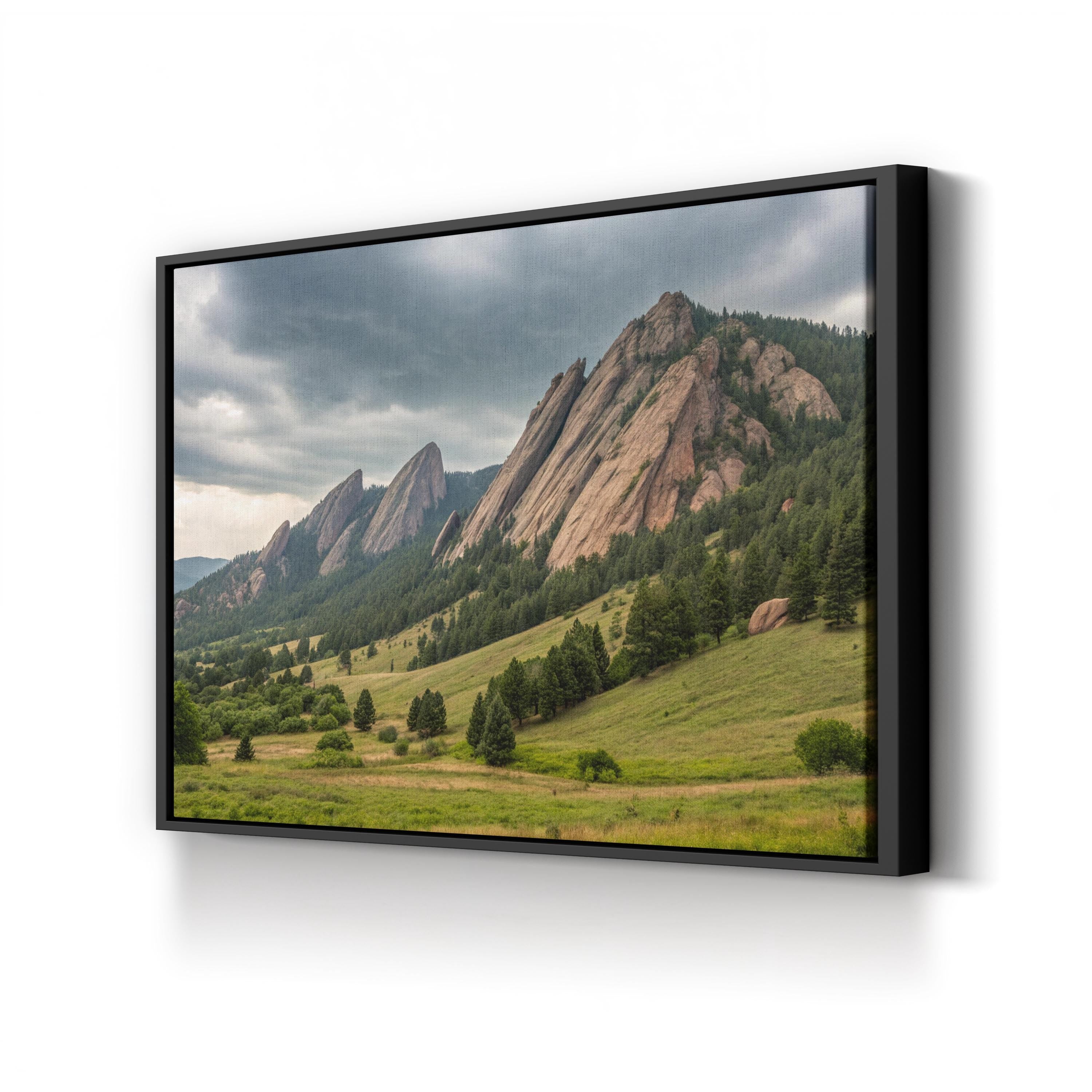 Flatirons Foothills – Vintage Photography Wall Art | Colorado Rocky Mountain Canvas Print