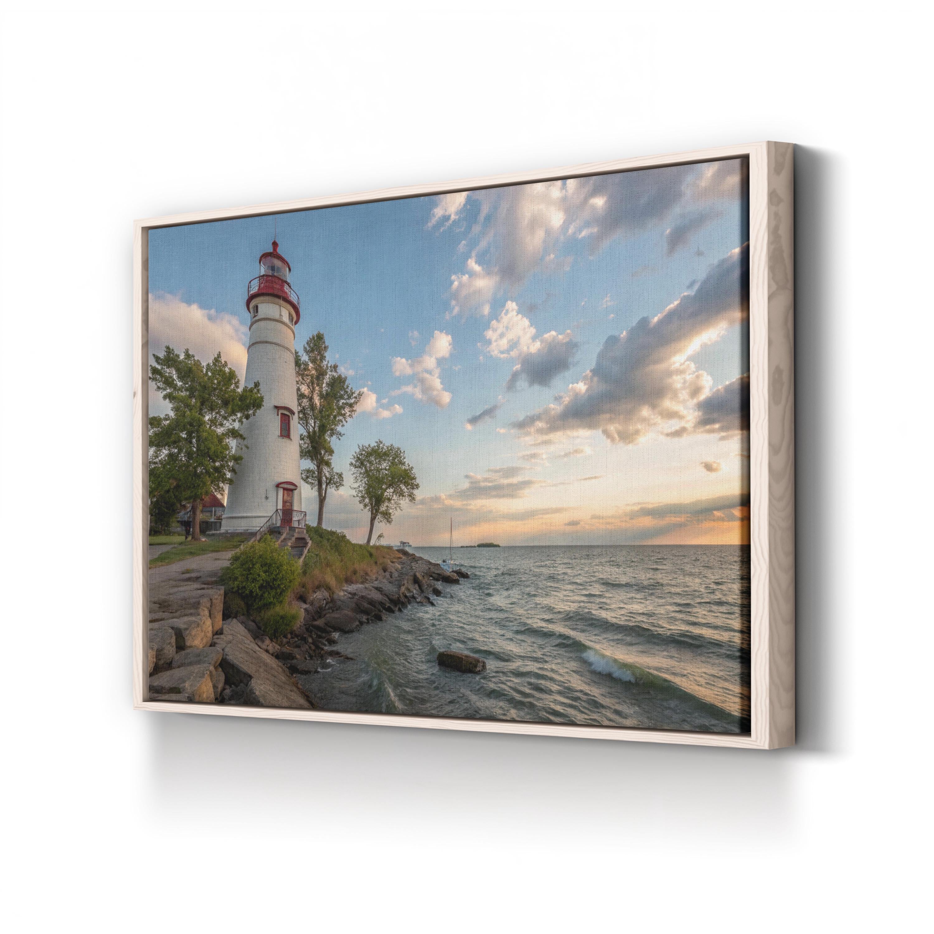 Marblehead Lighthouse, Marblehead, Ohio, USA Wall Art — Nautical Coastal Landscape Canvas Print