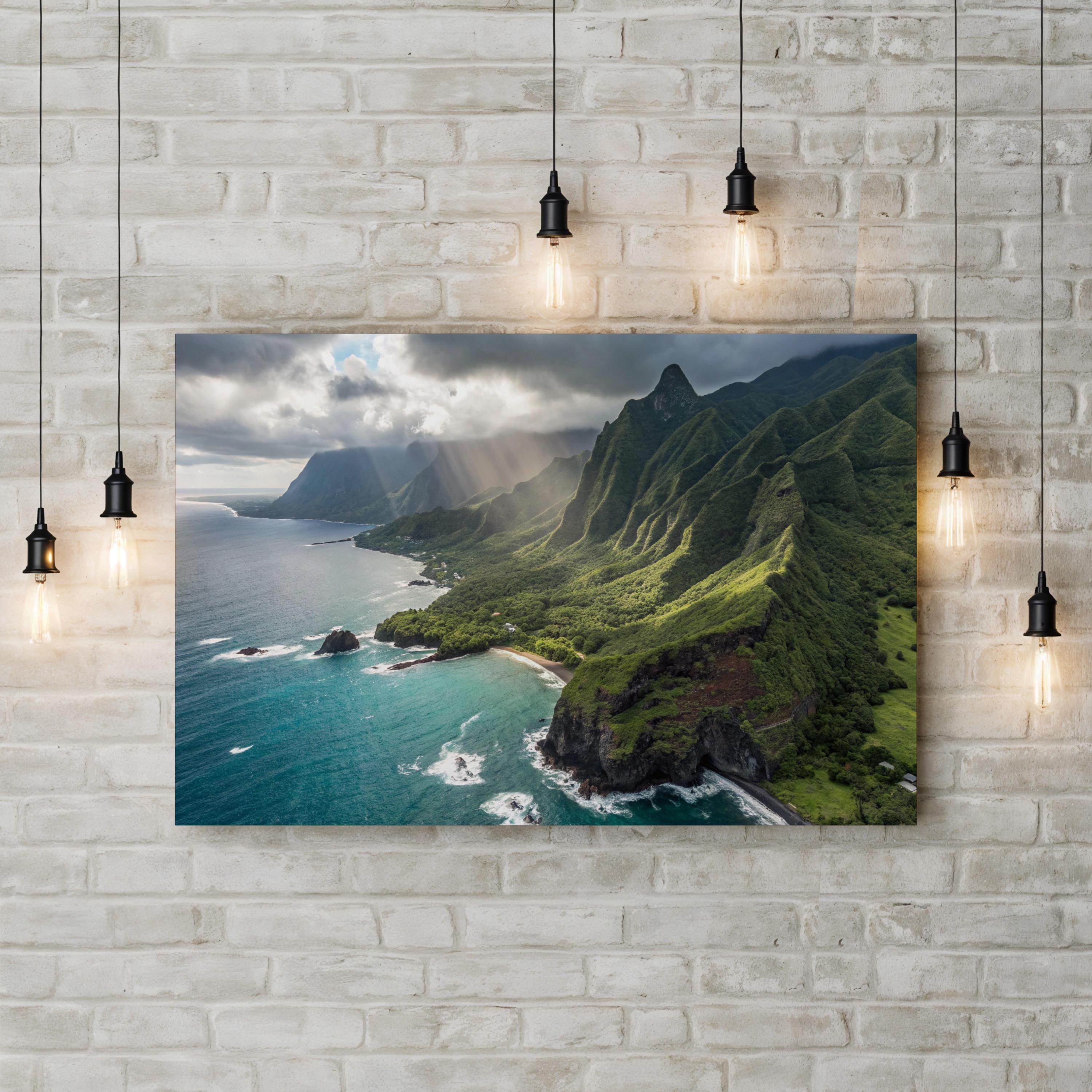 Maui Coastline, Maui, Hawaii, USA Wall Art — Hawaiian Island Coastal Landscape Canvas Print