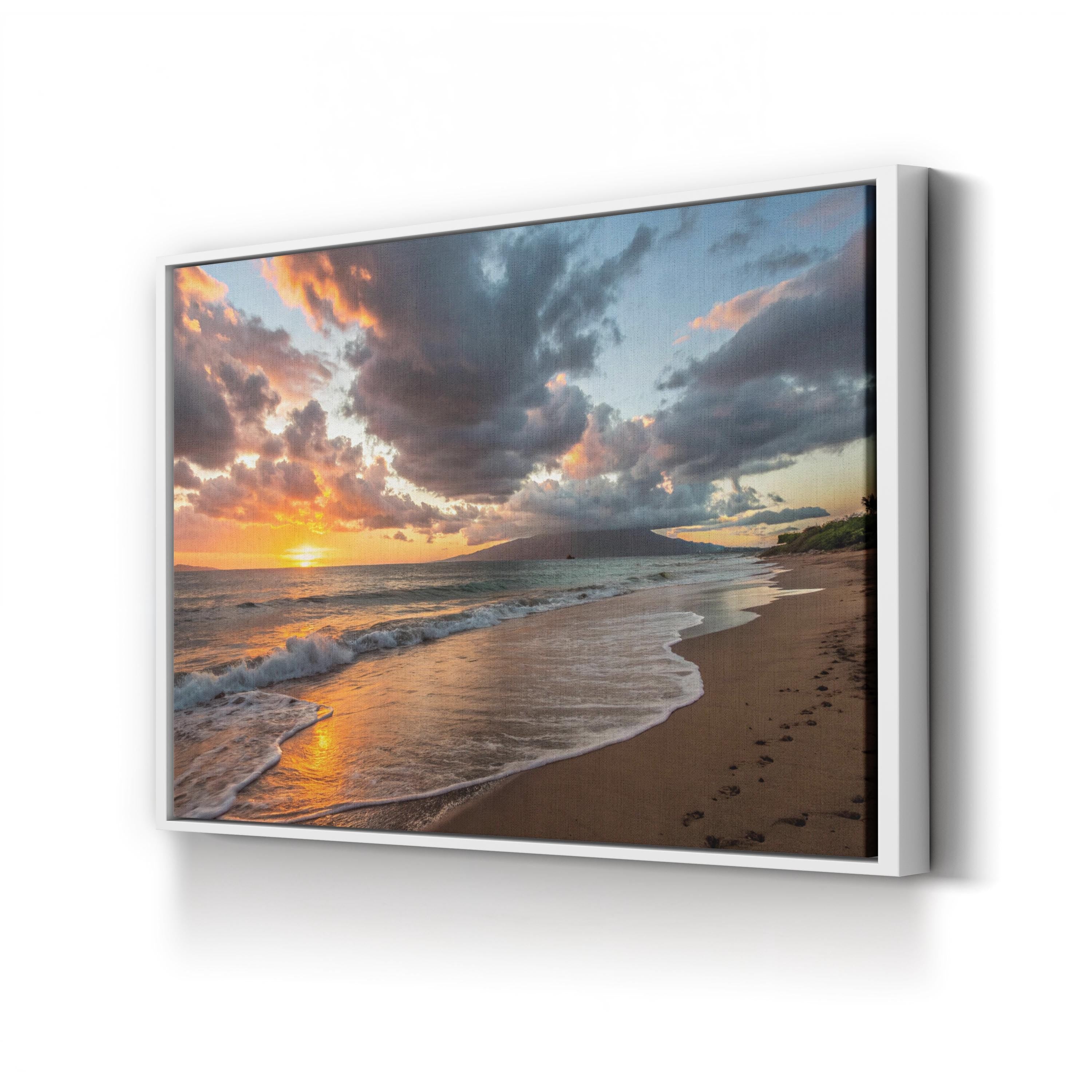 Maui Sunset, Maui, Hawaii, USA Wall Art — Tropical Beach Ocean Canvas Print