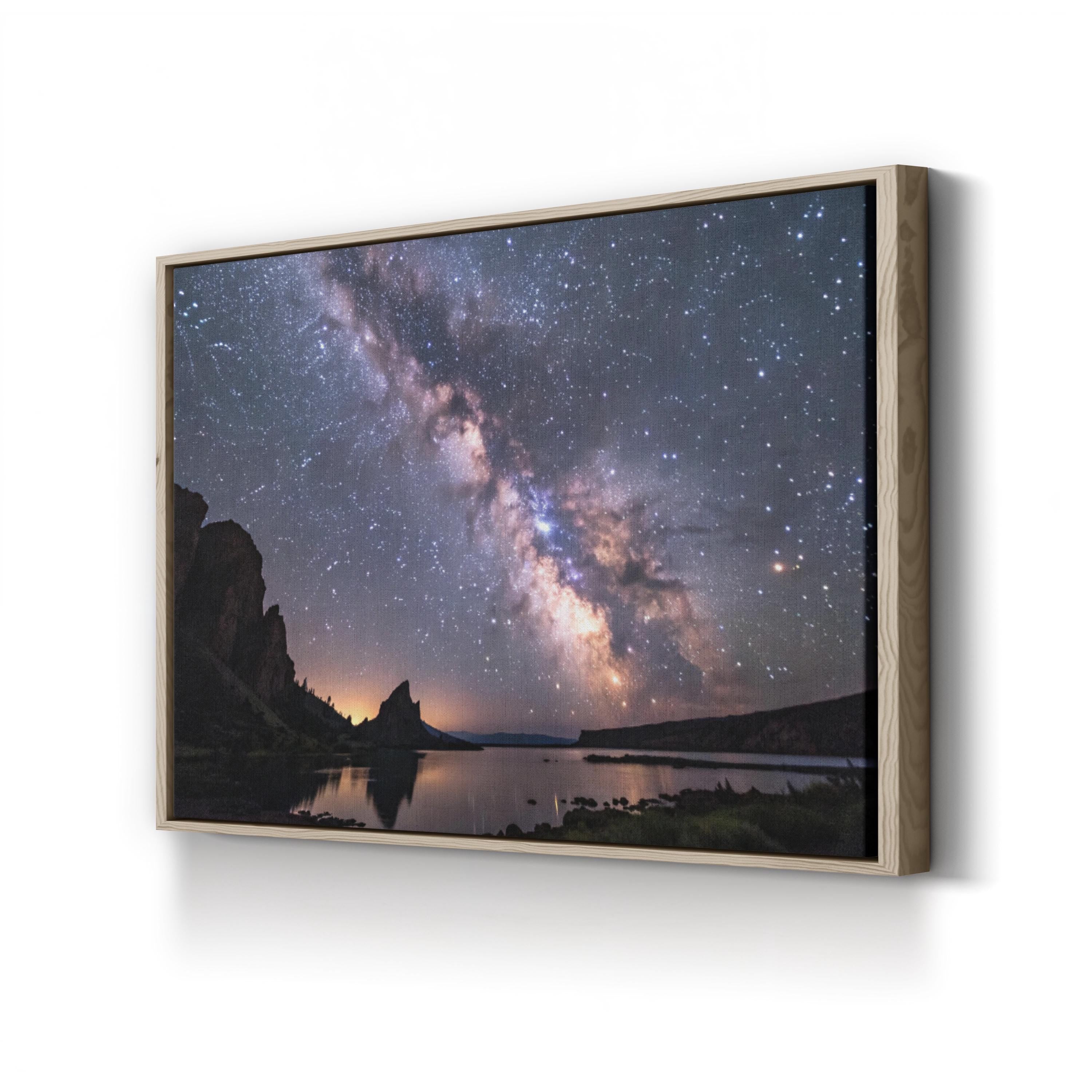 Milky Way Canvas Wall Art — Starry Night Sky Astronomical Photography Print