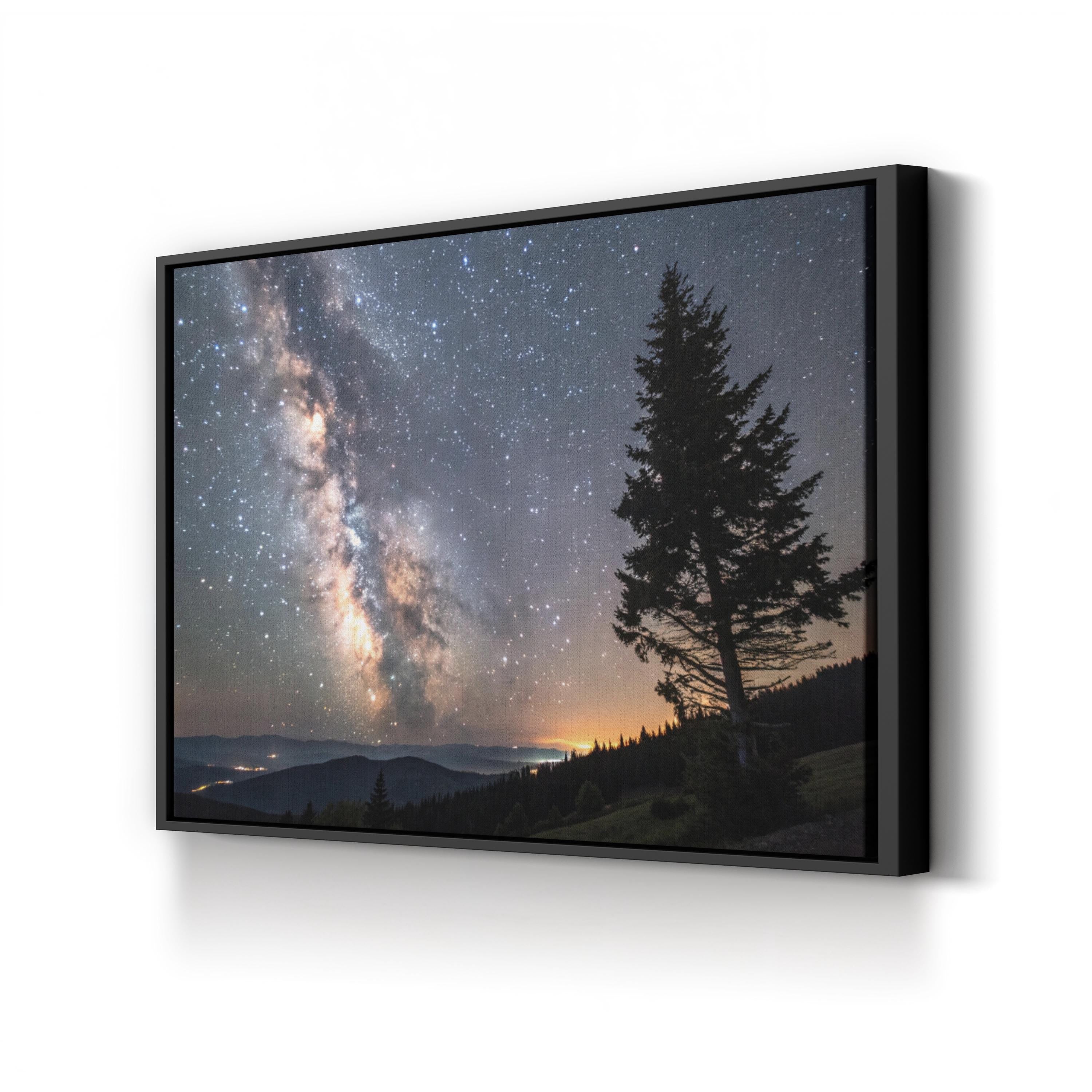 Milky Way Galaxy Night Sky – Vintage Photography Wall Art | Starry Landscape Canvas Print