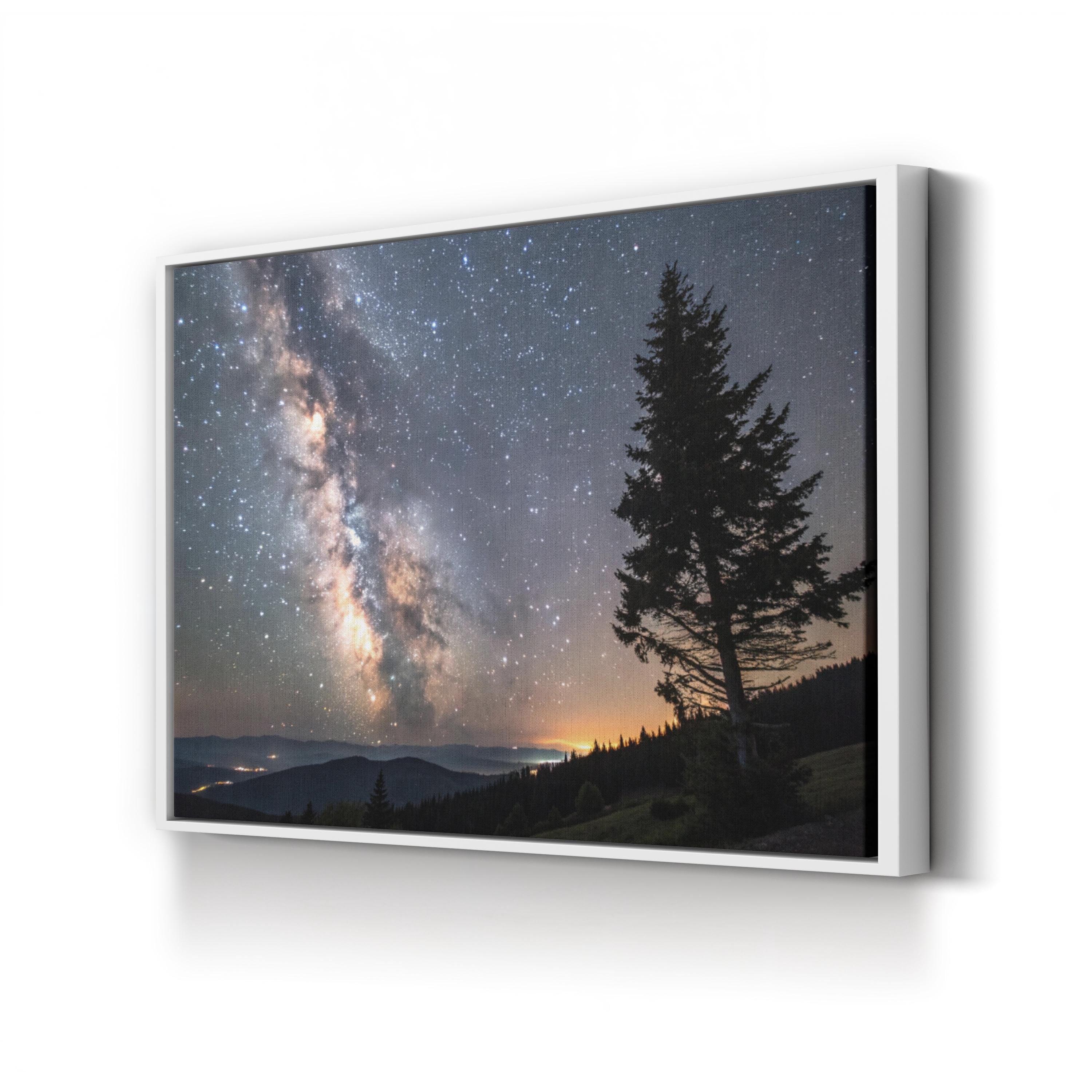 Milky Way Galaxy Night Sky – Vintage Photography Wall Art | Starry Landscape Canvas Print