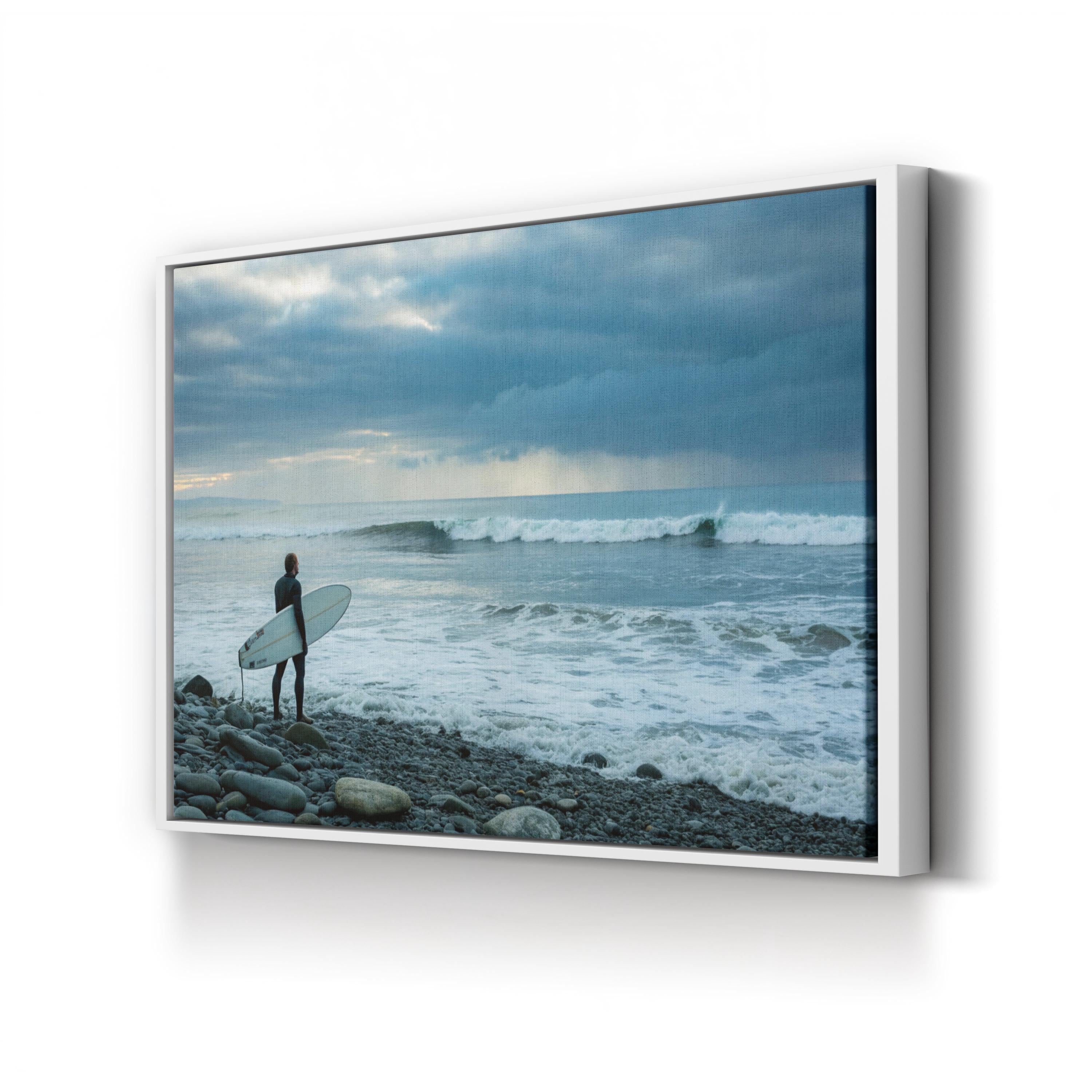 Montauk Surfer Canvas Wall Art:  Montauk New York Atlantic Coast Beach Landscape Print