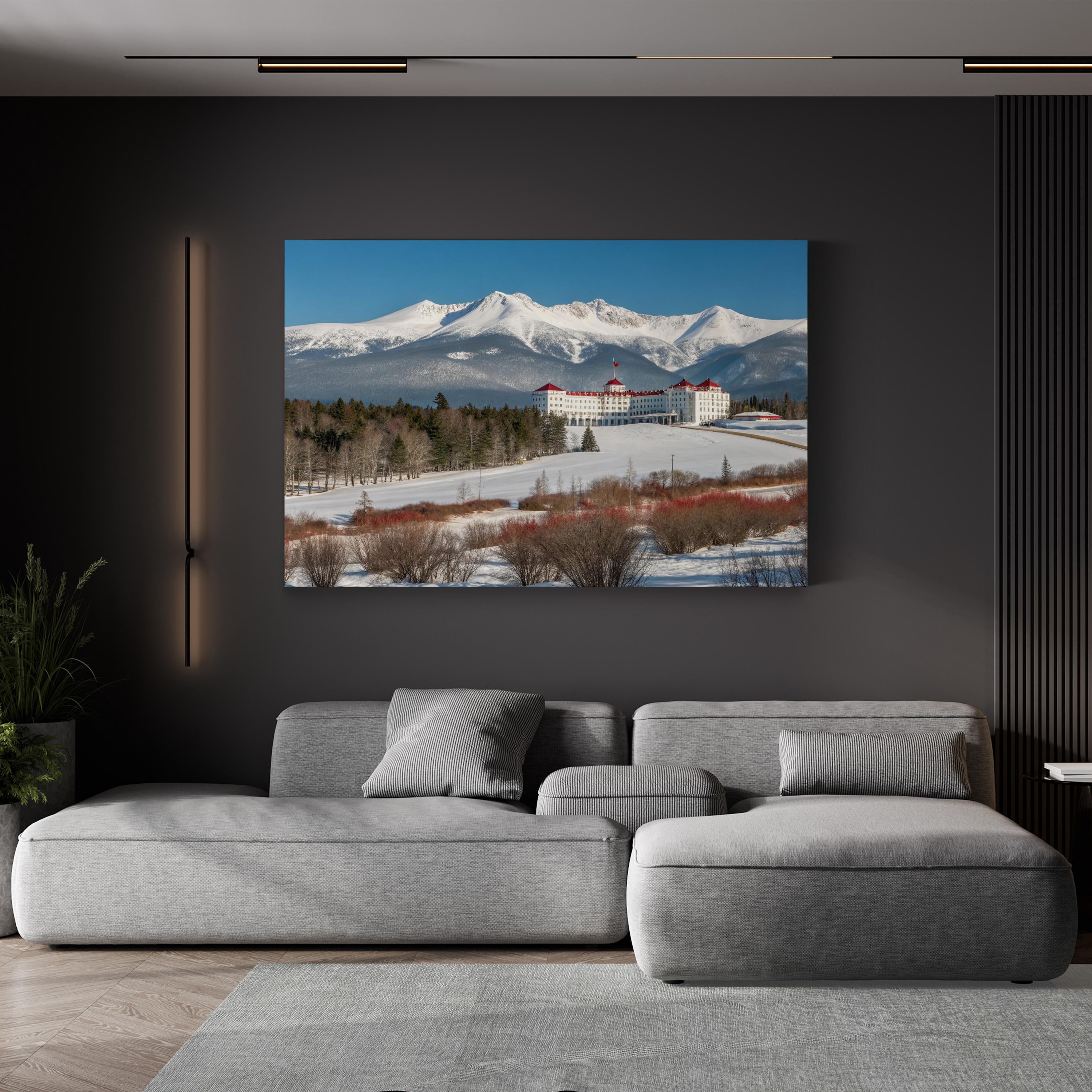 Mount Washington, New Hampshire Wall Art — Winter White Mountains Landscape Canvas Print
