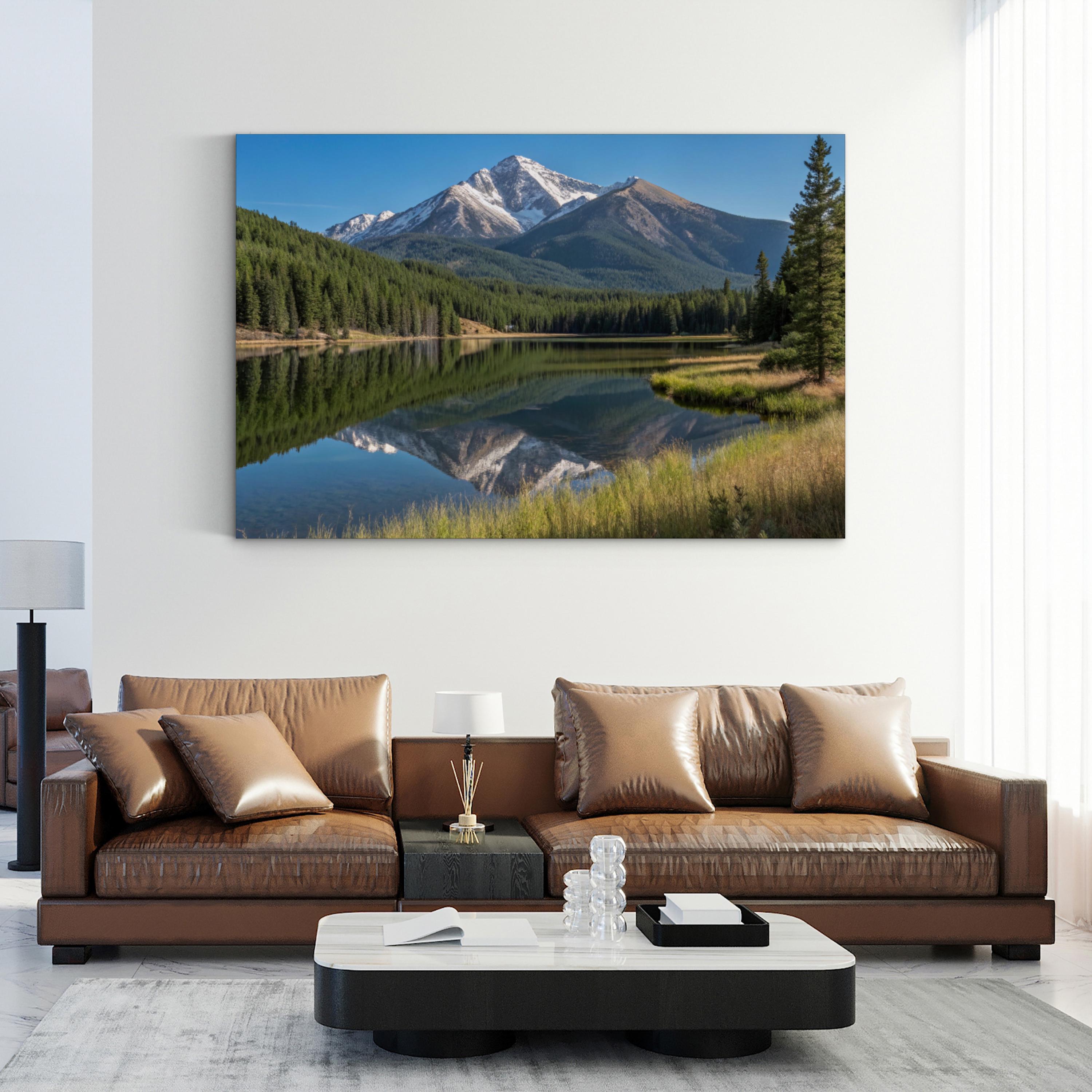 Mount Yale Alpine Reflection – Vintage Photography Wall Art | Colorado Rocky Mountain Canvas Print