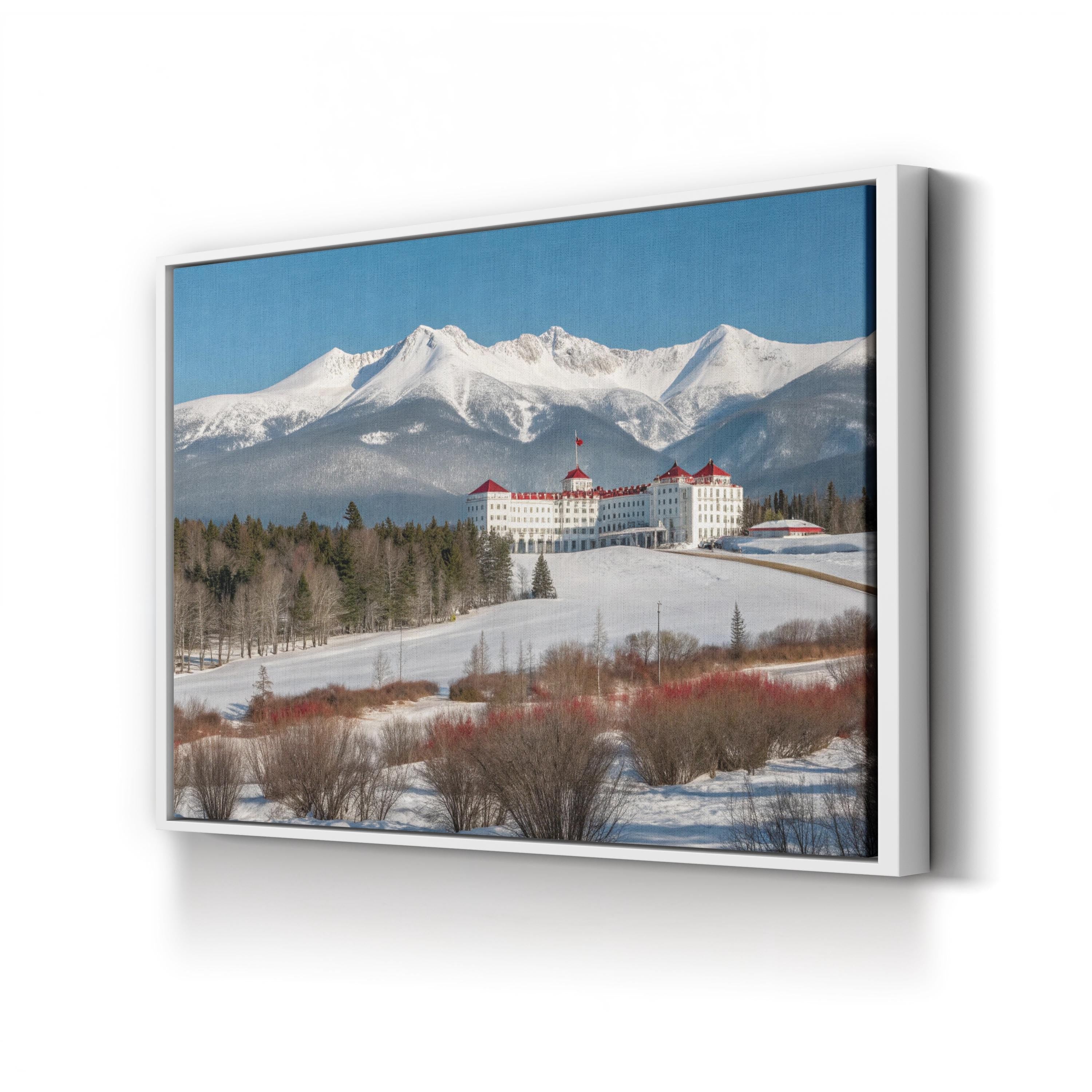 Mount Washington, New Hampshire Wall Art — Winter White Mountains Landscape Canvas Print