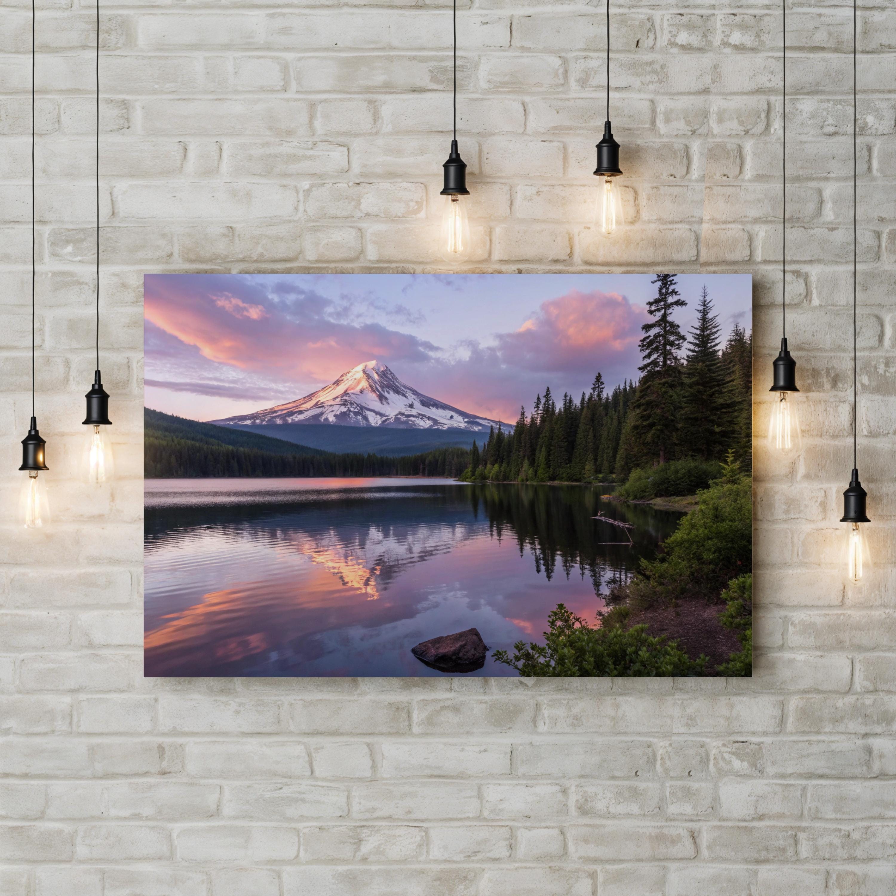 Mount Hood, Lost Lake, Oregon, USA Wall Art — Cascade Range Landscape Canvas Print