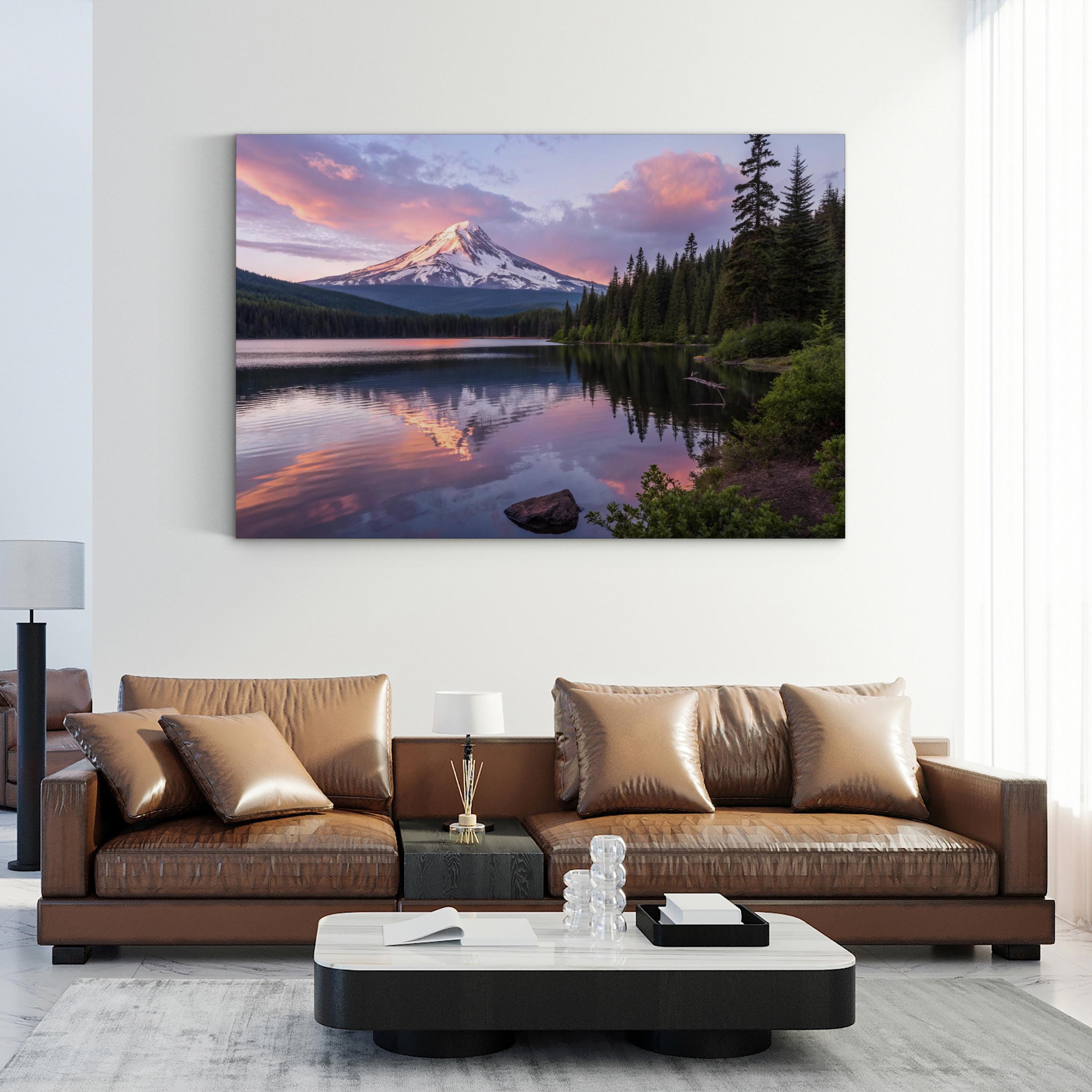 Mount Hood, Lost Lake, Oregon, USA Wall Art — Cascade Range Landscape Canvas Print