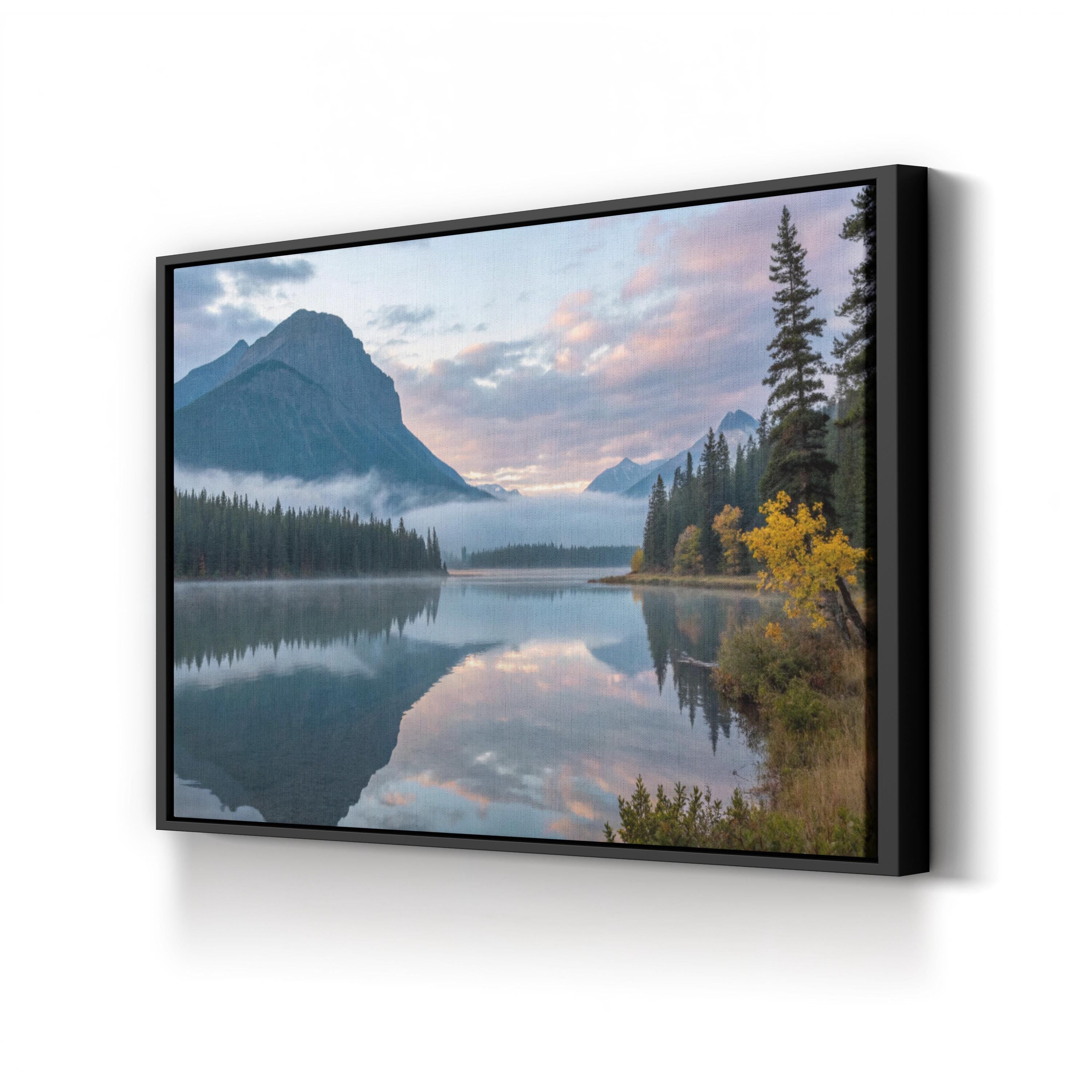 Glacier National Park Mountain Reflection Canvas Wall Art:  Lake McDonald Montana Landscape Print