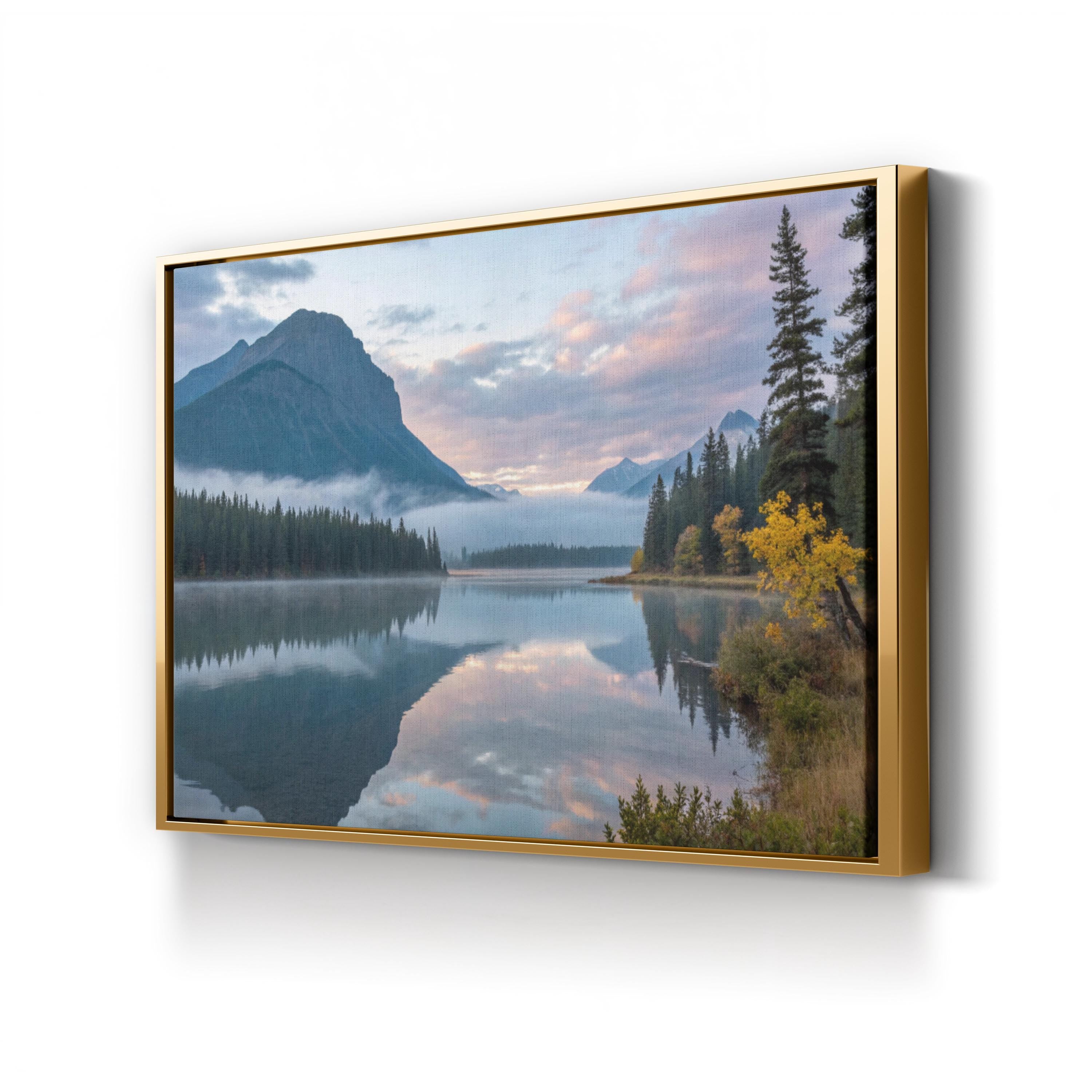 Glacier National Park Mountain Reflection Canvas Wall Art:  Lake McDonald Montana Landscape Print