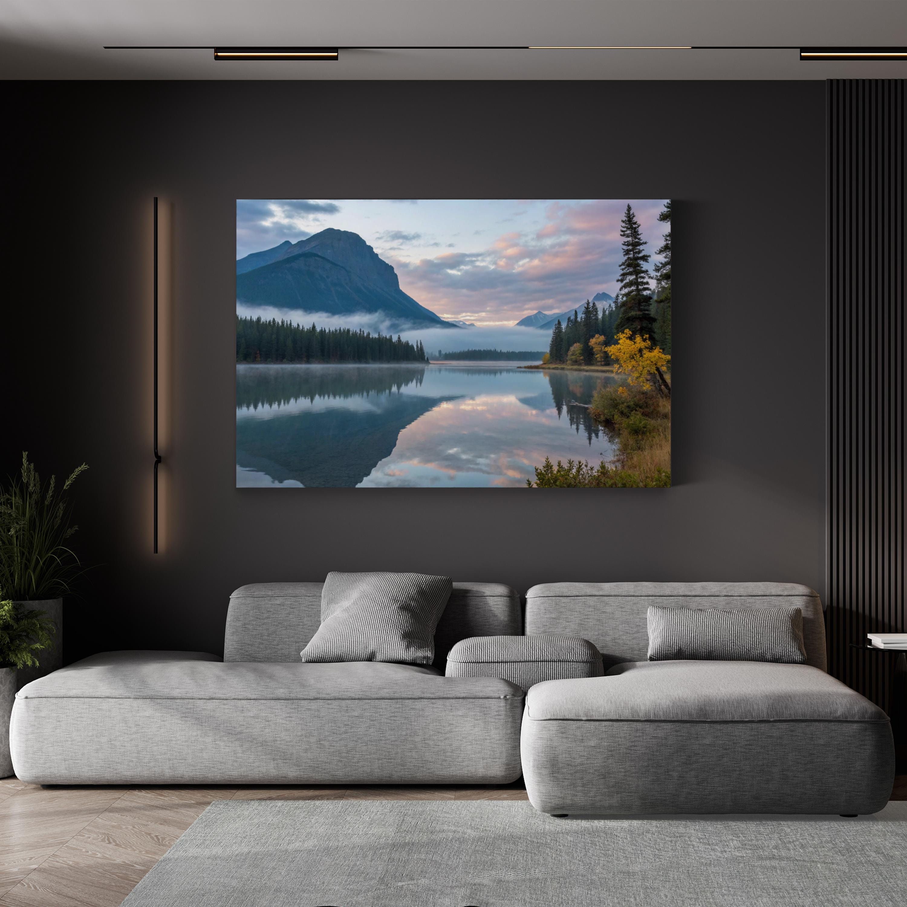 Glacier National Park Mountain Reflection Canvas Wall Art:  Lake McDonald Montana Landscape Print