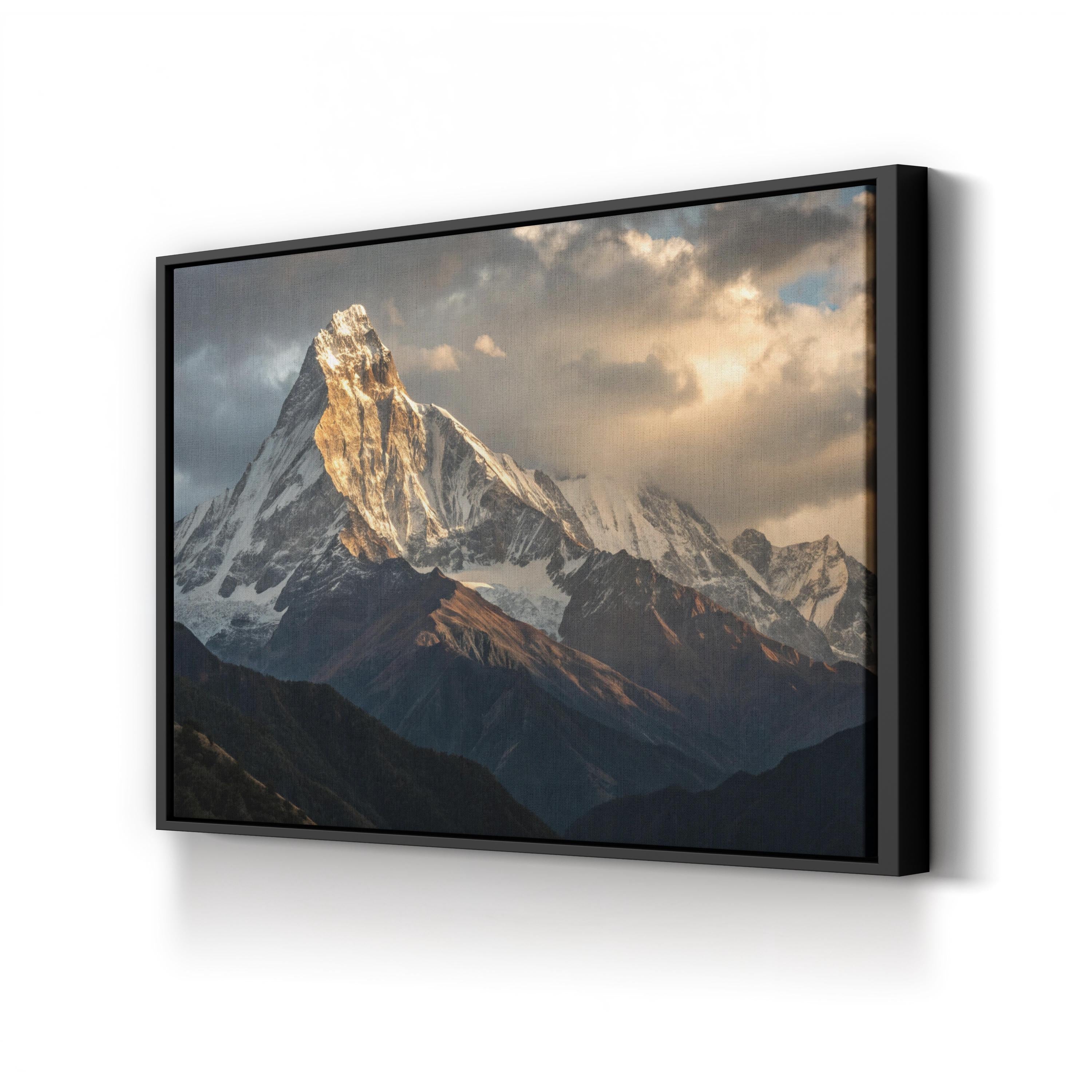 Machhapuchhre Fishtail Mountain – Vintage Photography Wall Art | Himalayas Canvas Print