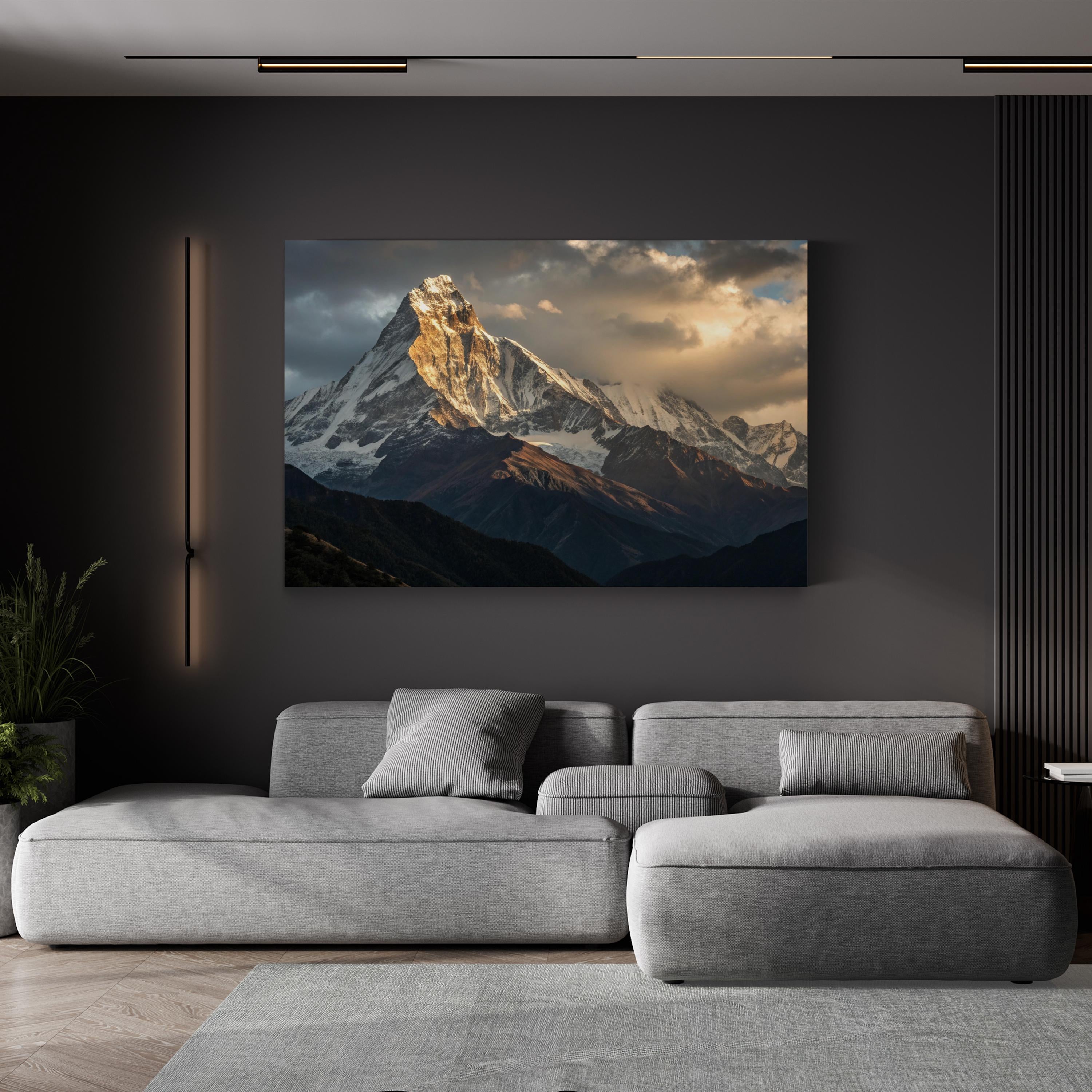 Machhapuchhre Fishtail Mountain – Vintage Photography Wall Art | Himalayas Canvas Print