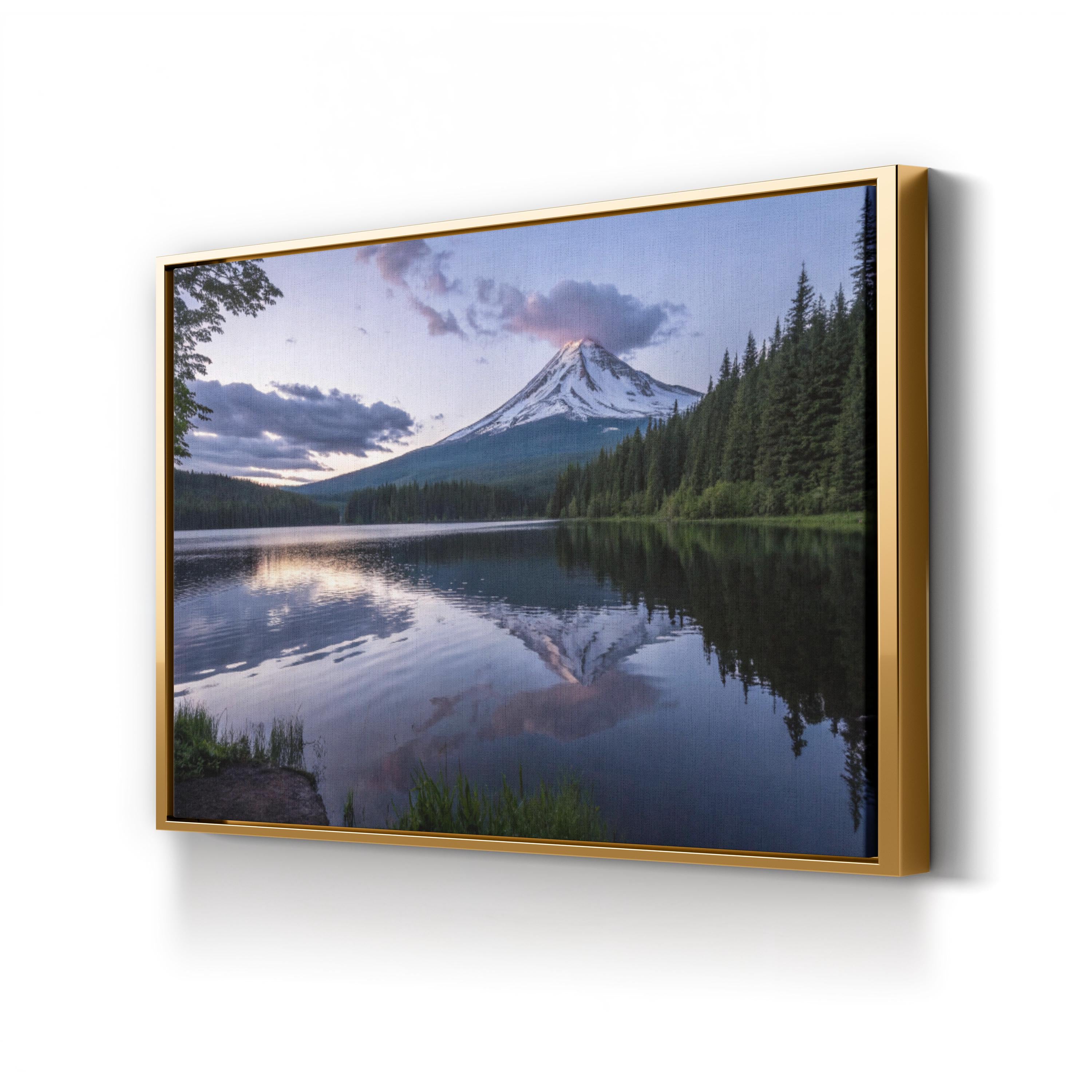 Mount Hood Canvas Wall Art: Mount Hood Oregon Alpine Lake Reflection Landscape Print