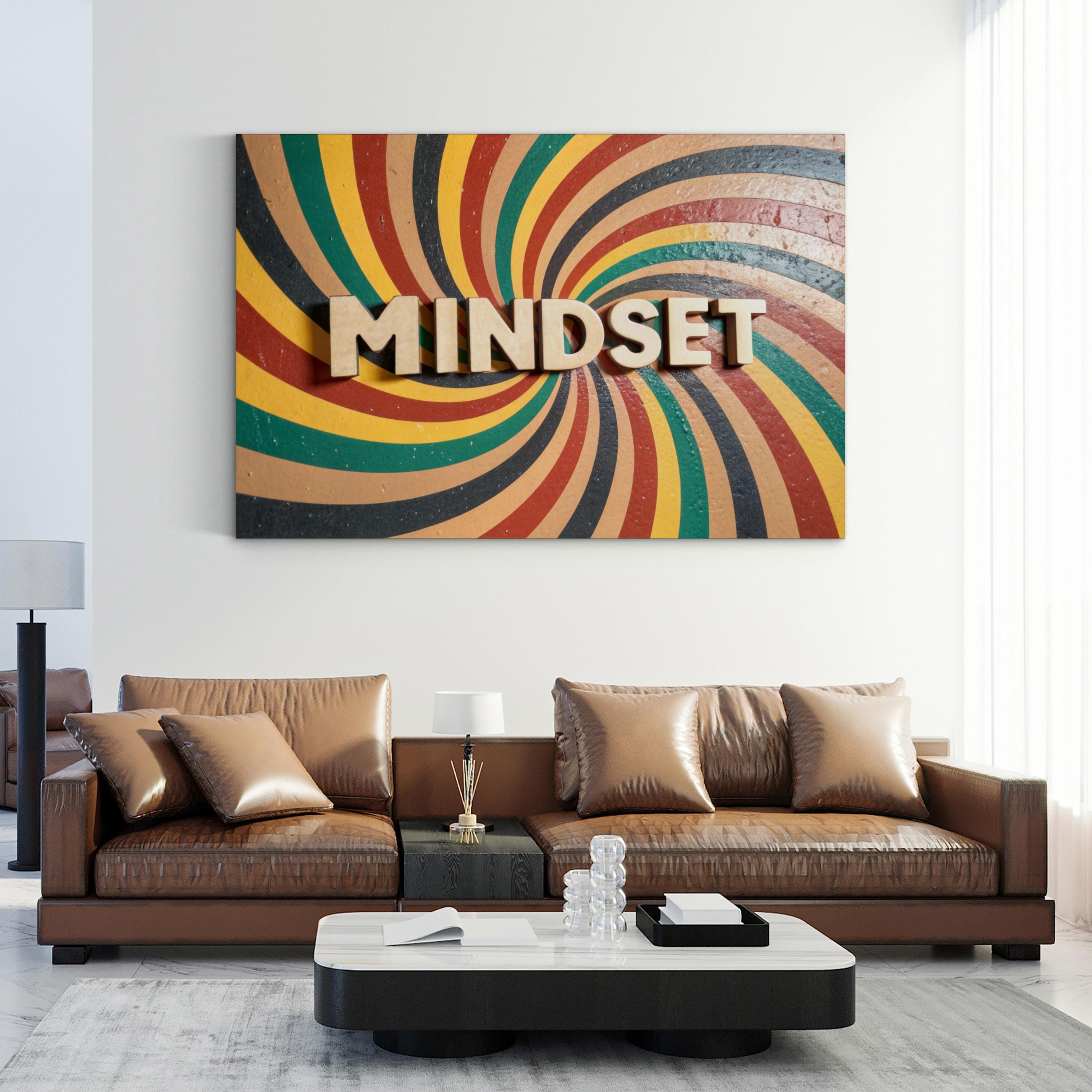Modern "Mindset" Retro Inspired Typography Wall Art