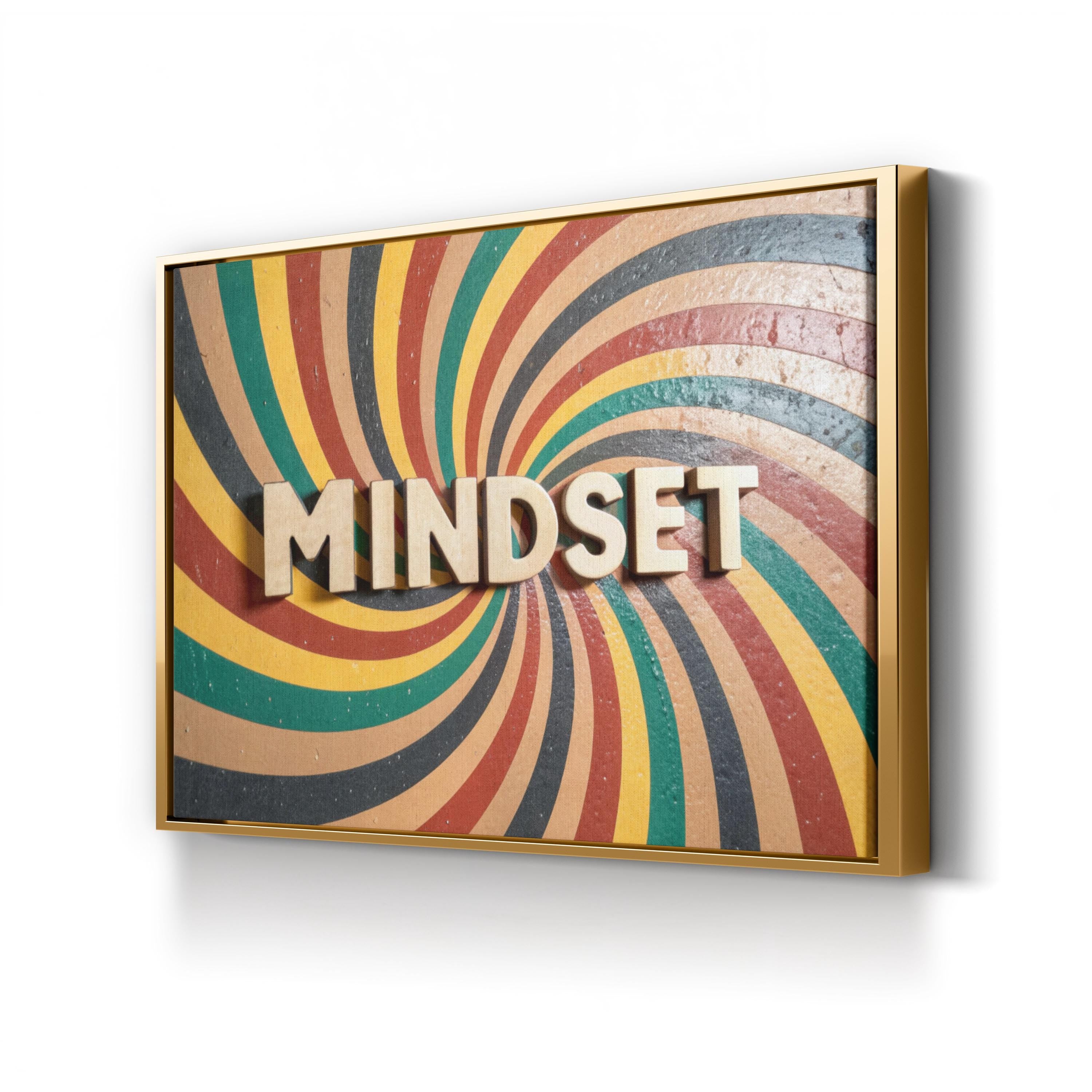Modern "Mindset" Retro Inspired Typography Wall Art