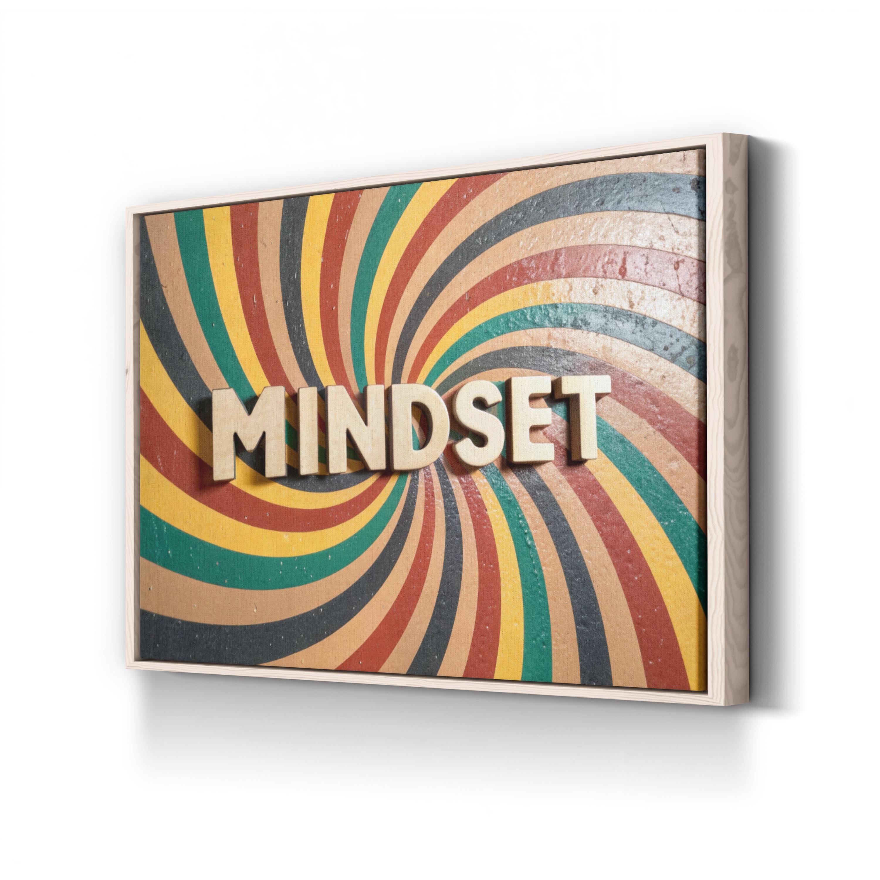 Modern "Mindset" Retro Inspired Typography Wall Art