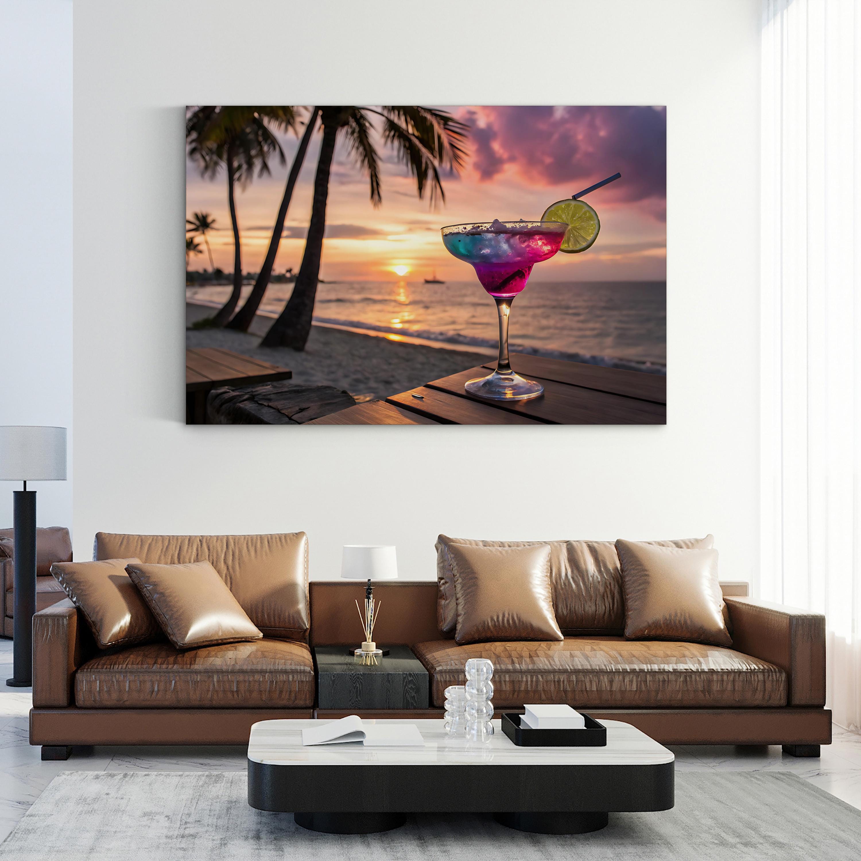 Tropical Drink Paradise – Vintage Photography Wall Art | Beach House Canvas Print